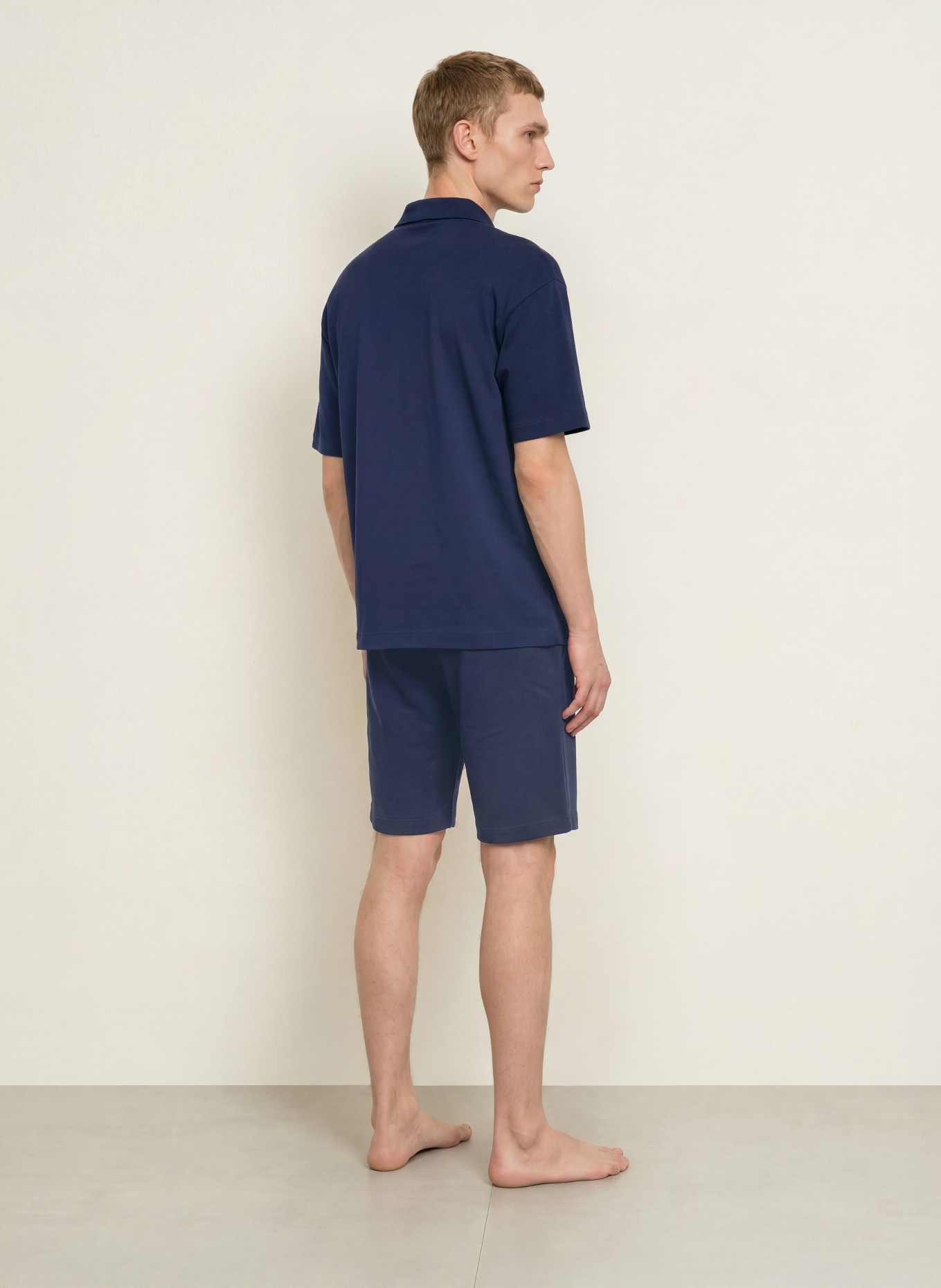 HUGO Loungeshirt NAUTIX: DONKERBLAUW / LICHTGRIJS