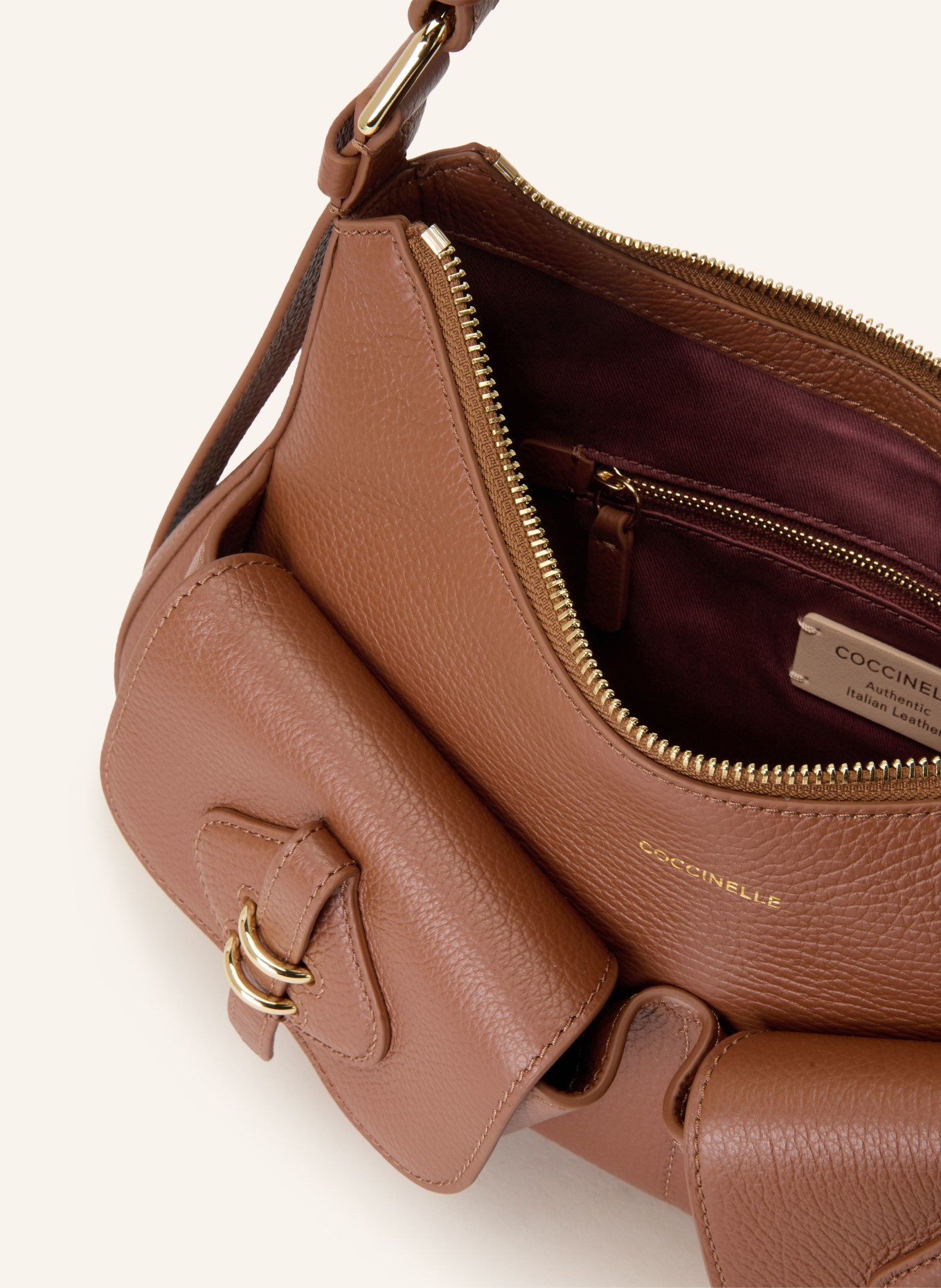 COCCINELLE MAVERY Shoulder Bag: COGNAC