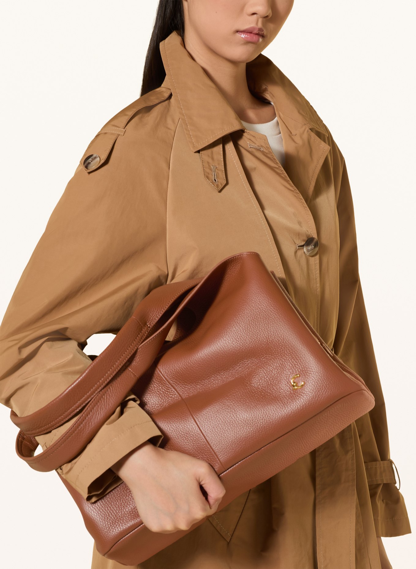 COCCINELLE Bucket bag: COGNAC