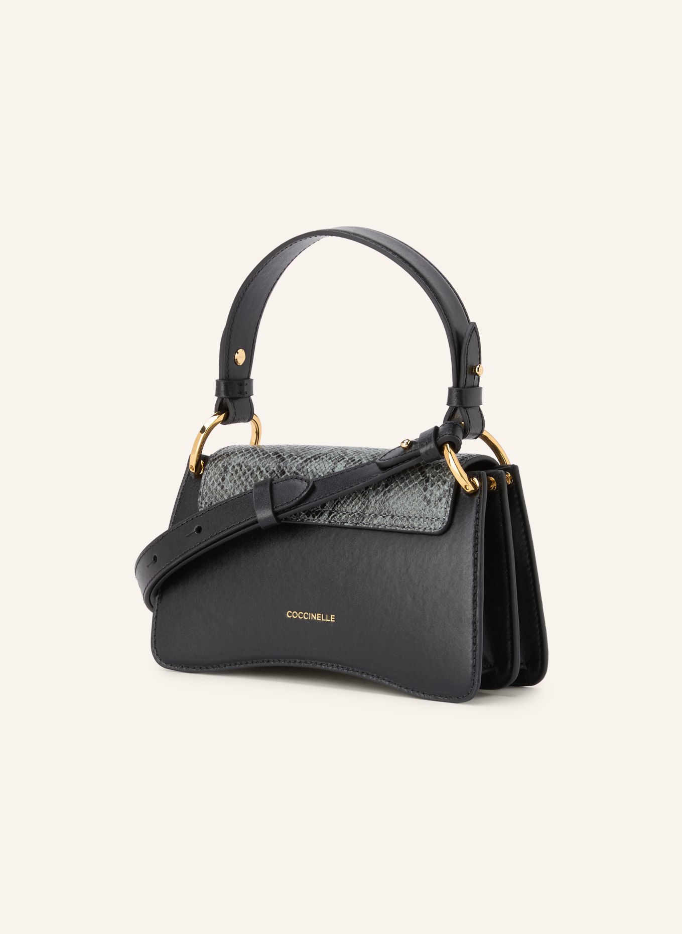 COCCINELLE Handtasche: GRAU / GOLD / SCHWARZ