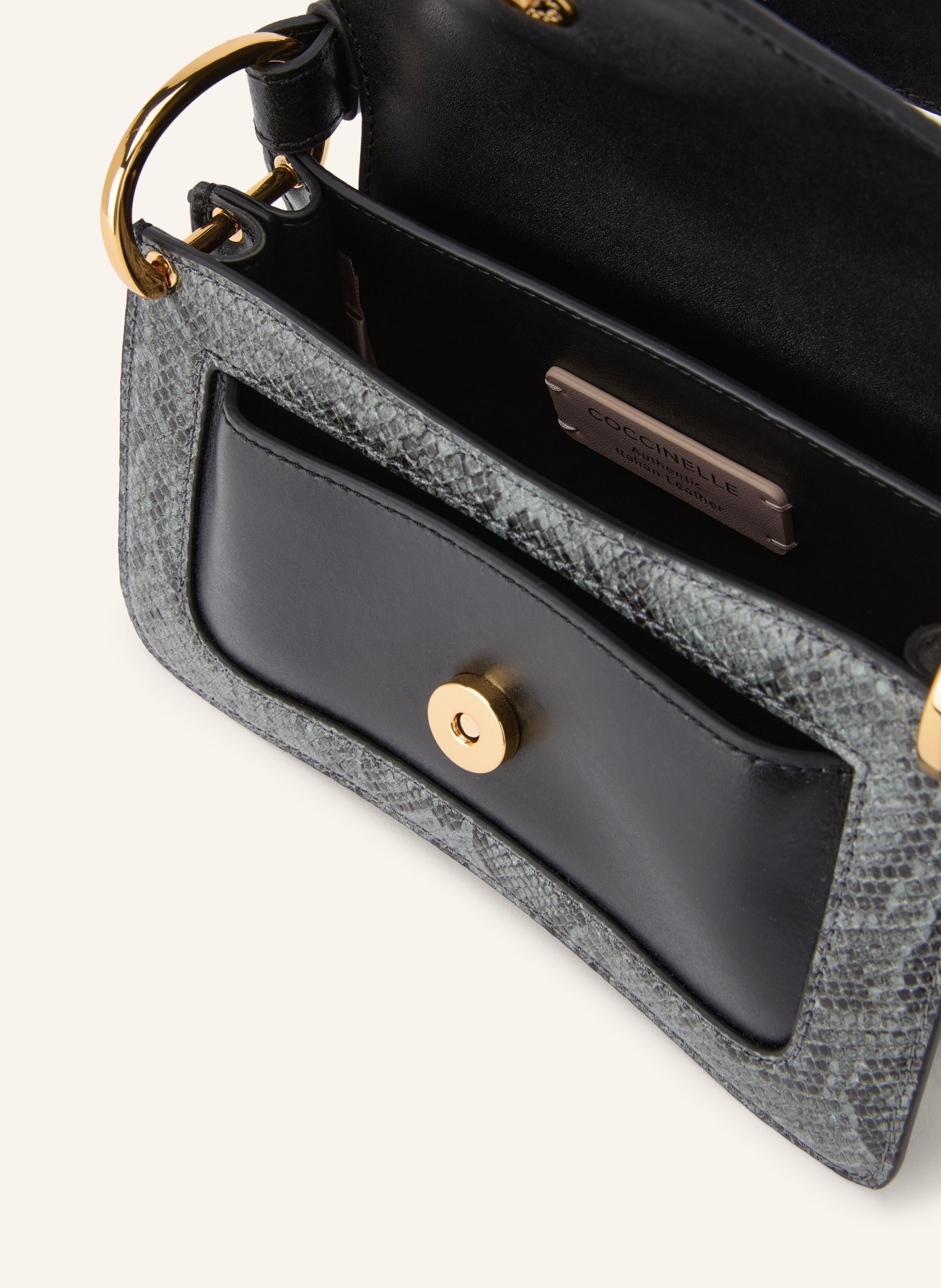 COCCINELLE Handtasche: GRAU / GOLD / SCHWARZ