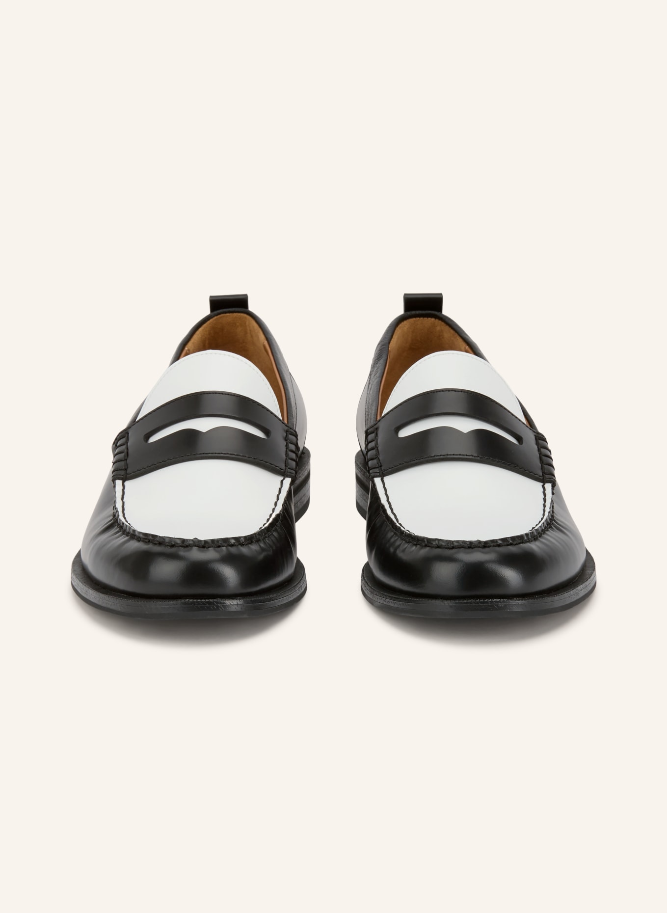 HUGO Penny Loafers VARIAN: BLACK / WHITE