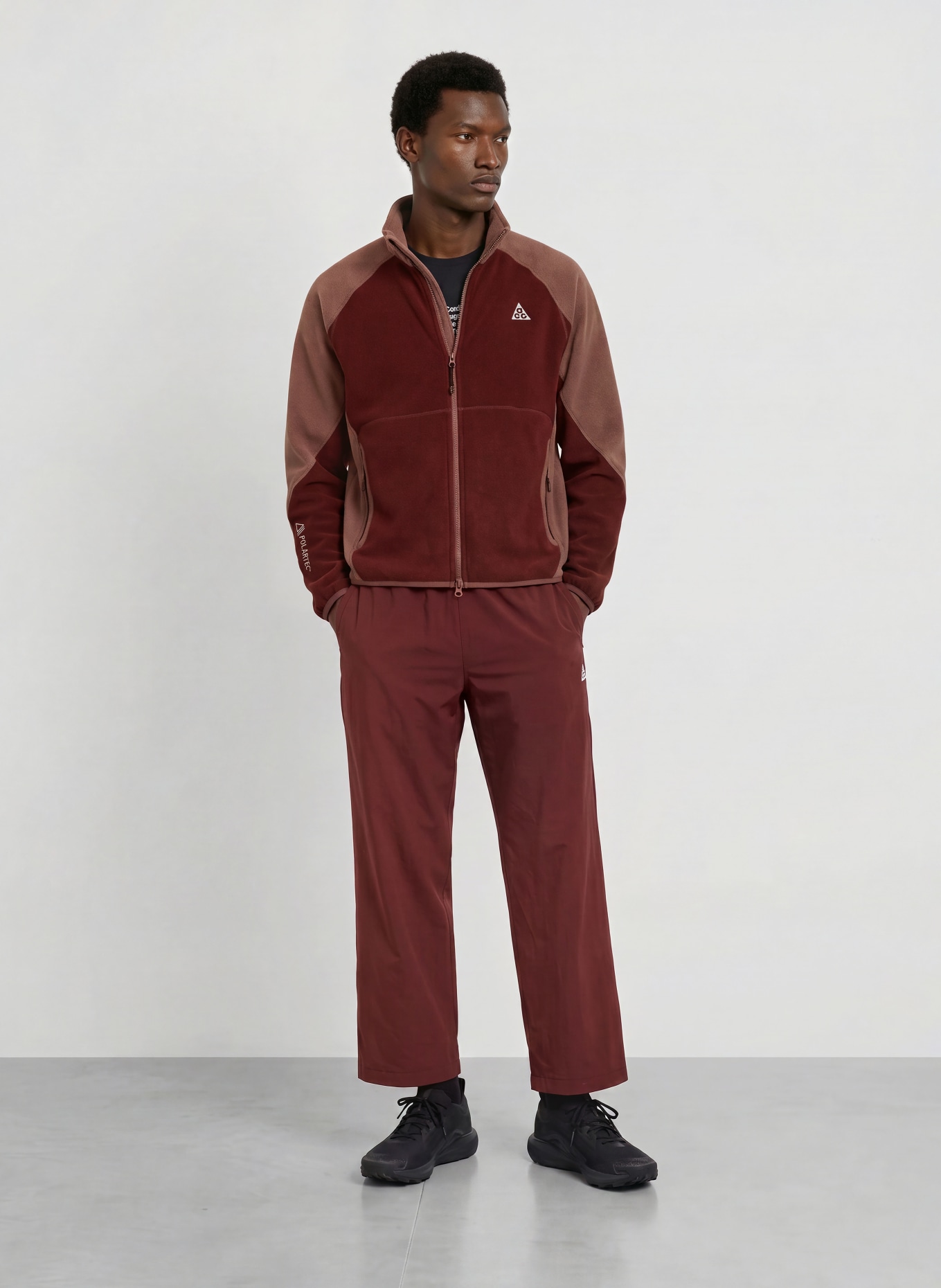 Nike ACG "WOLF TREE" Fleece jacket: DARK RED / DUSKY PINK / WHITE
