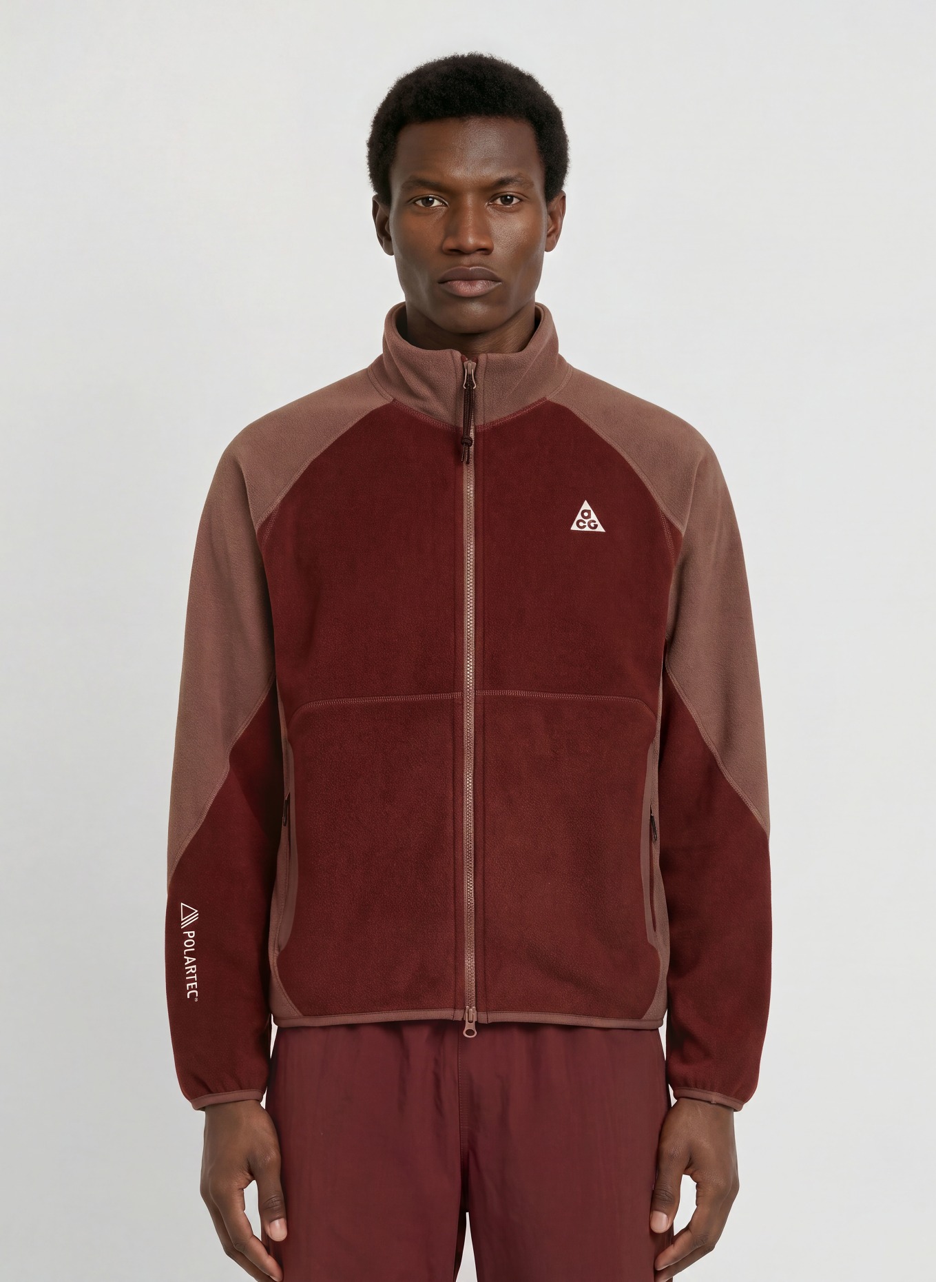 Nike ACG "WOLF TREE" Fleece jacket: DARK RED / DUSKY PINK / WHITE
