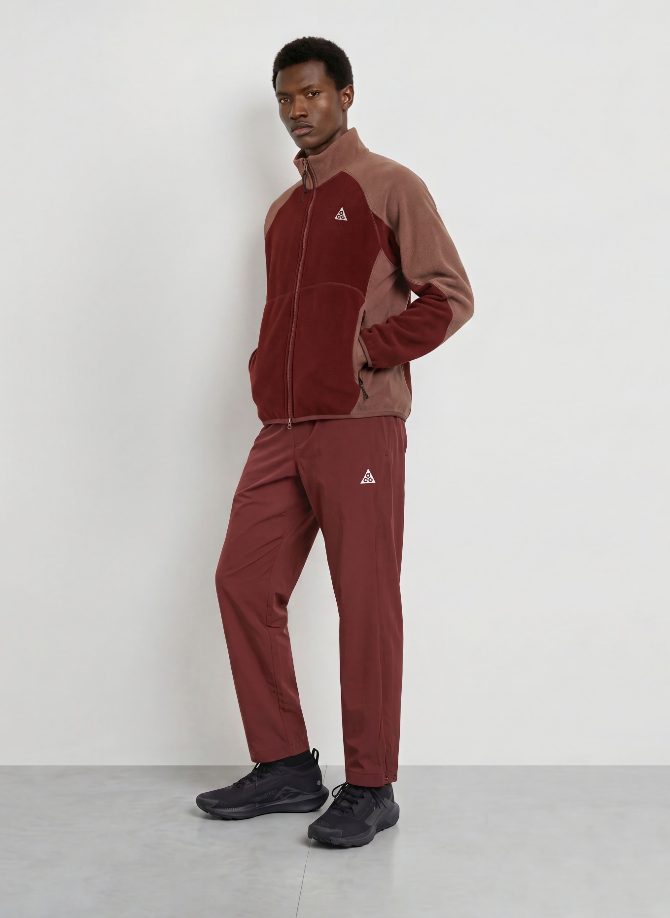 Nike ACG "WOLF TREE" Fleece jacket: DARK RED / DUSKY PINK / WHITE