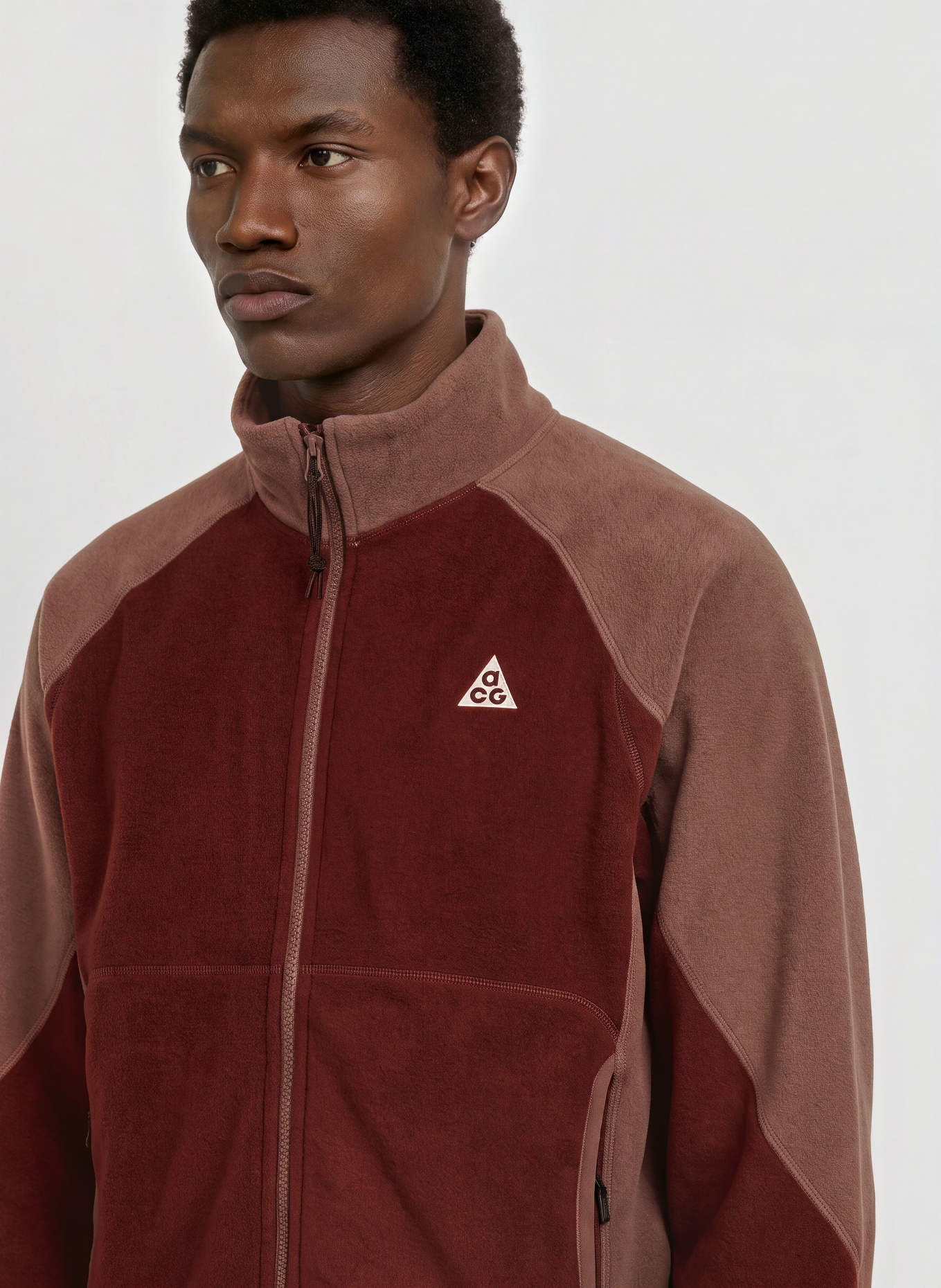 Nike ACG "WOLF TREE" Fleece jacket: DARK RED / DUSKY PINK / WHITE