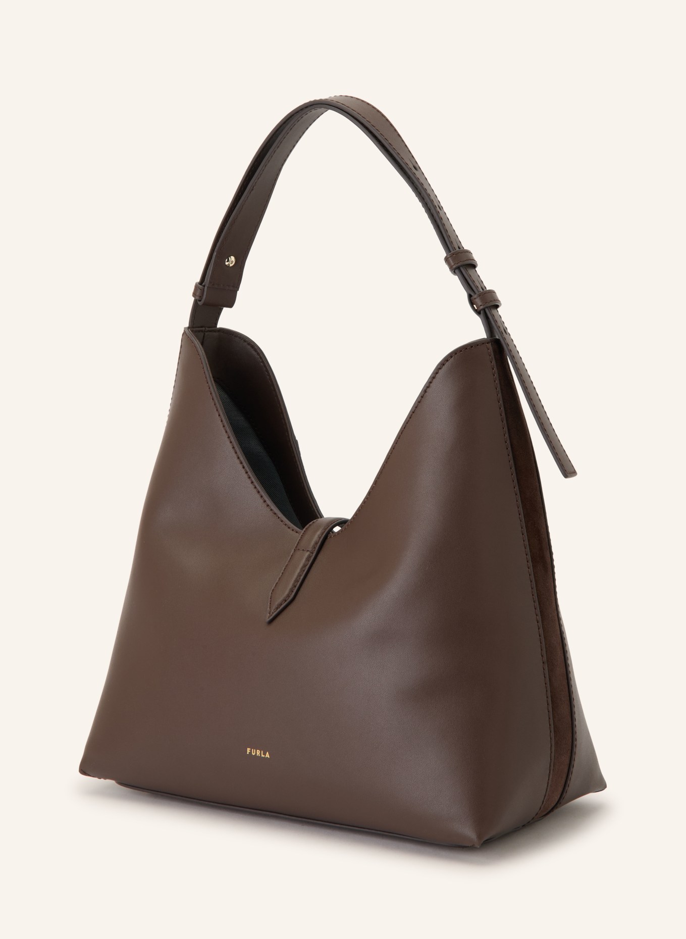 FURLA GOCCIA MEDIUM Bucket bag: DARK BROWN / GOLD