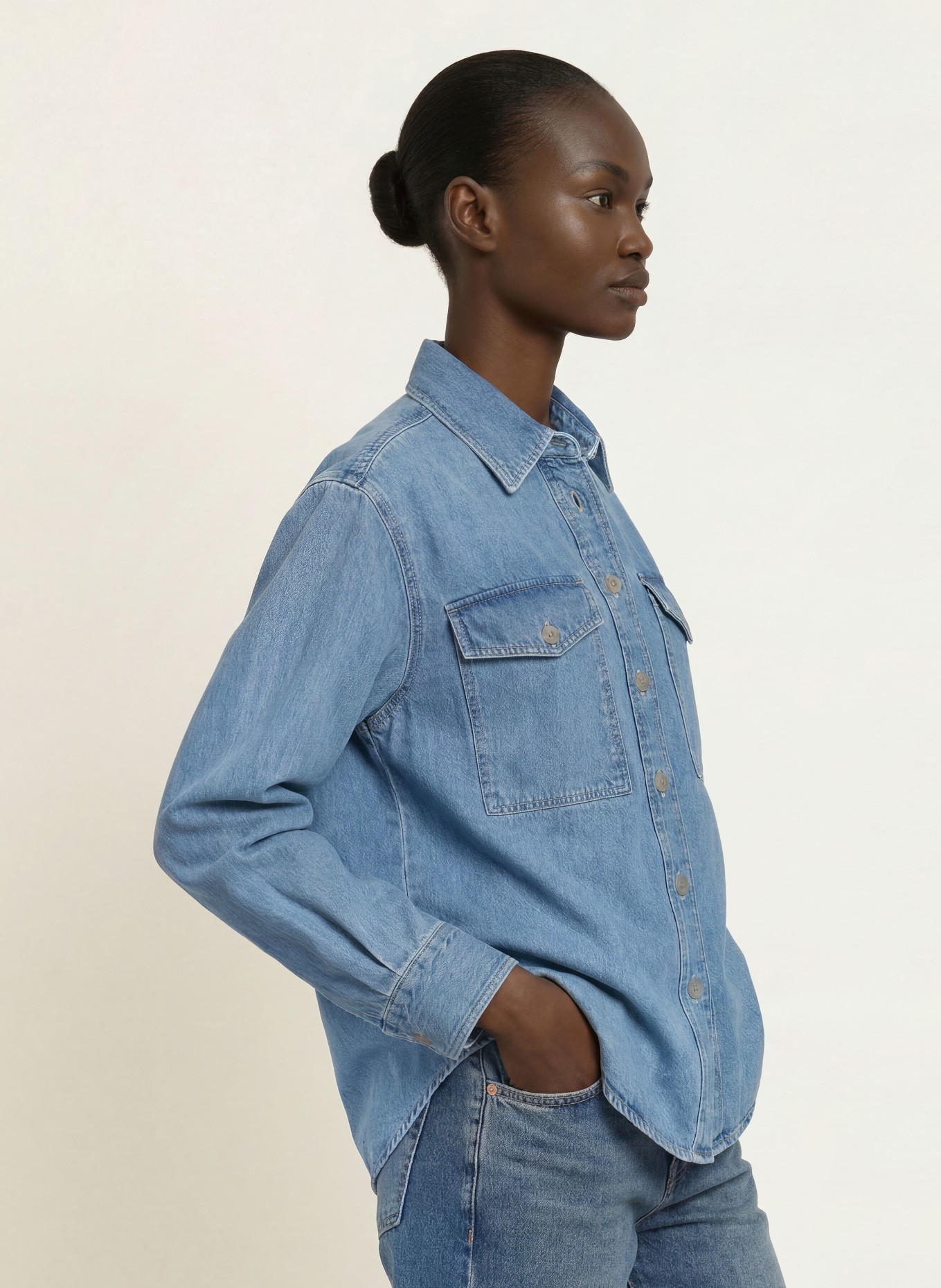 CLOSED Jeansbluse: HELLBLAU
