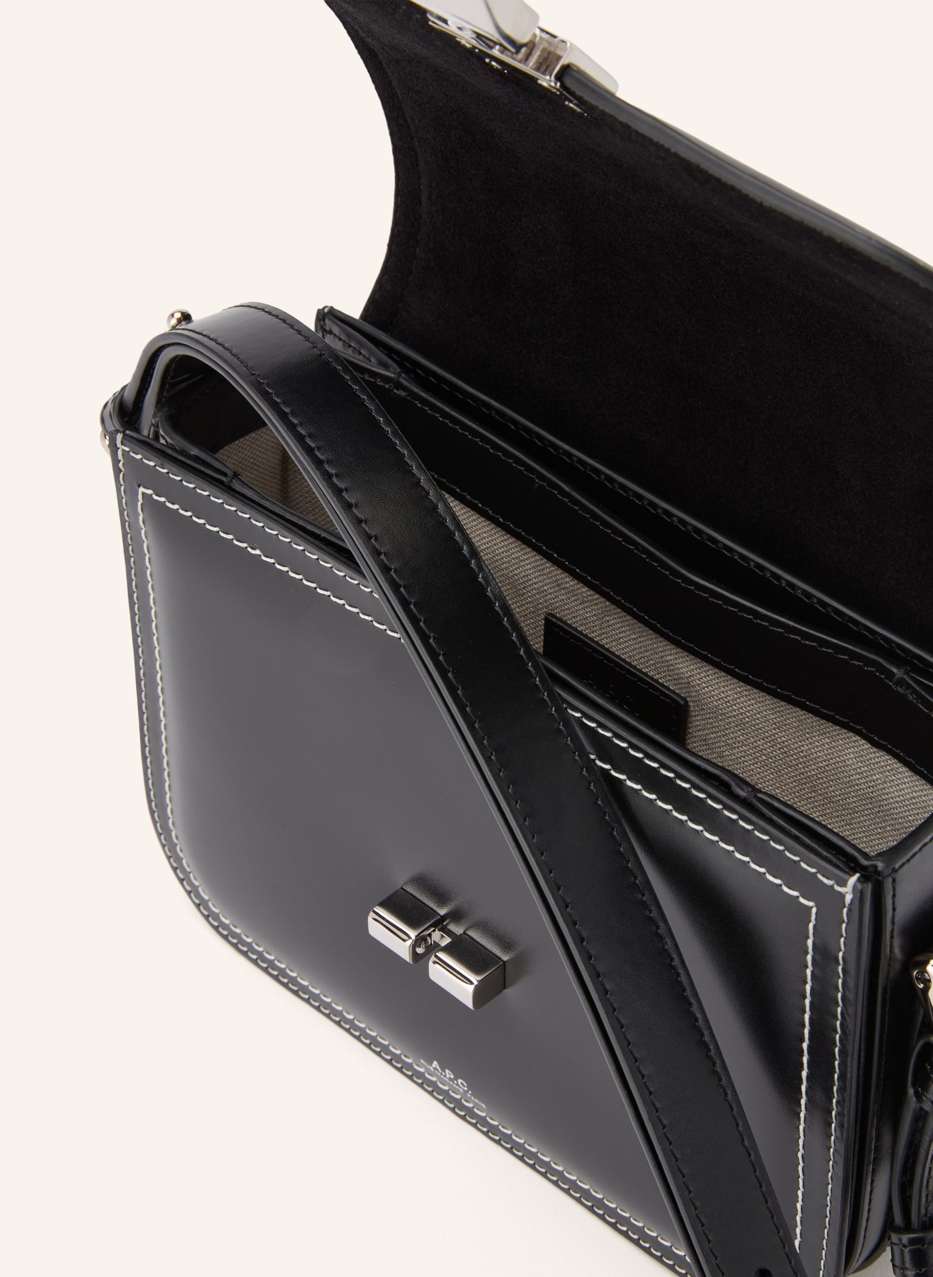 A.P.C. GRACE SMALL Crossbody Bag: BLACK / SILVER