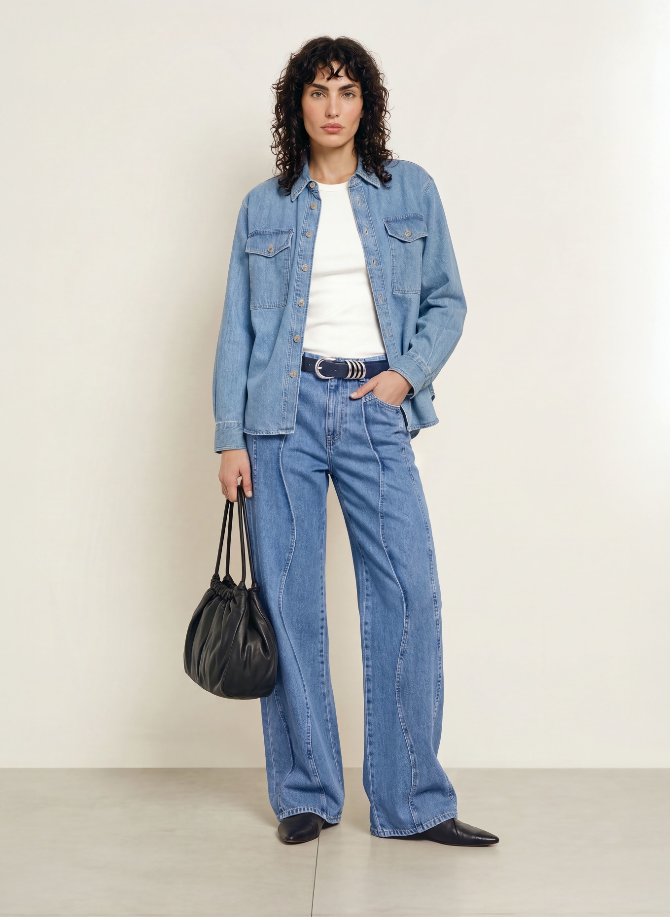 CLOSED Wide leg jeans TALI-X: MBL MID BLUE