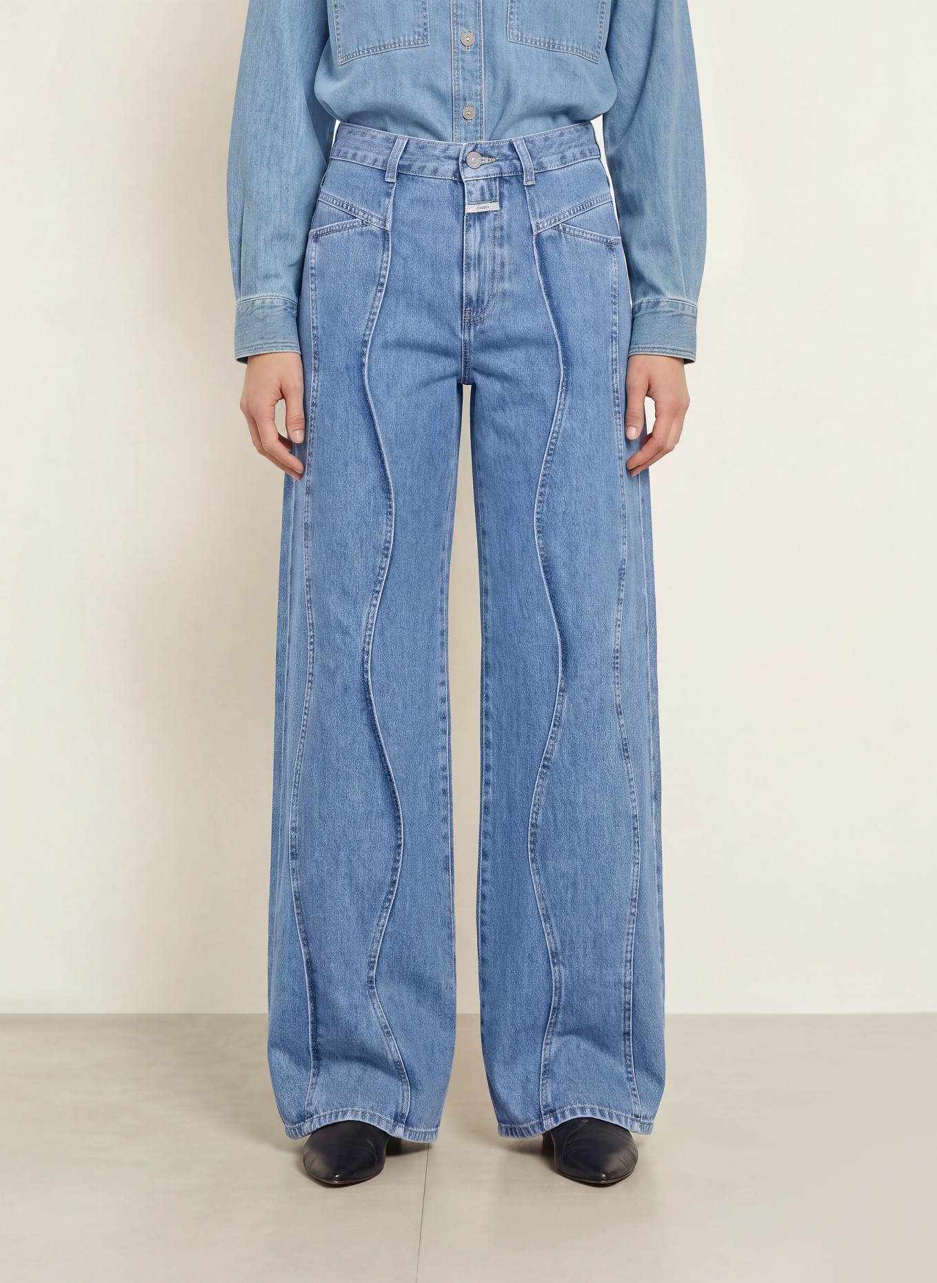 CLOSED Wide leg jeans TALI-X: MBL MID BLUE