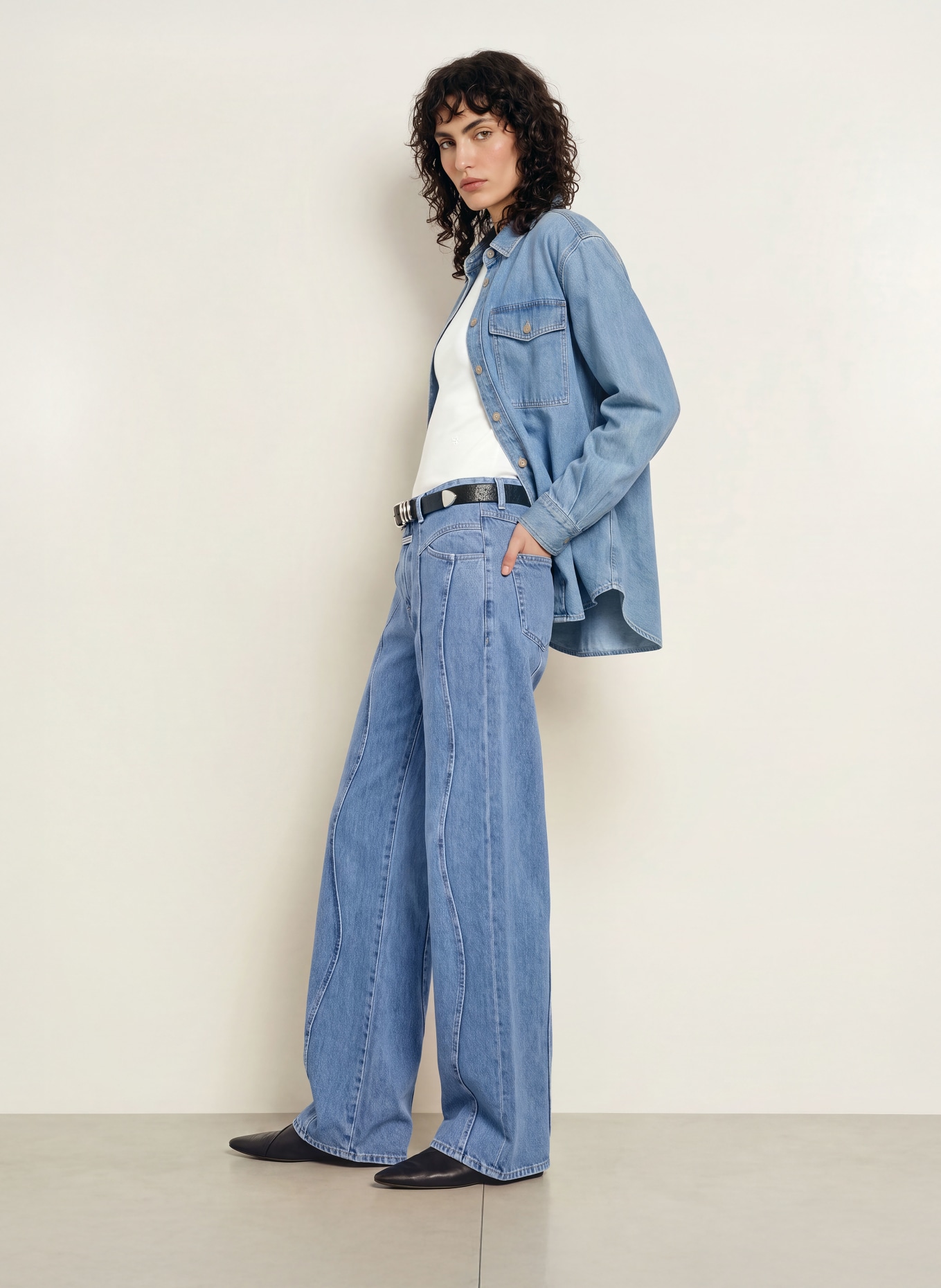 CLOSED Wide leg jeans TALI-X: MBL MID BLUE