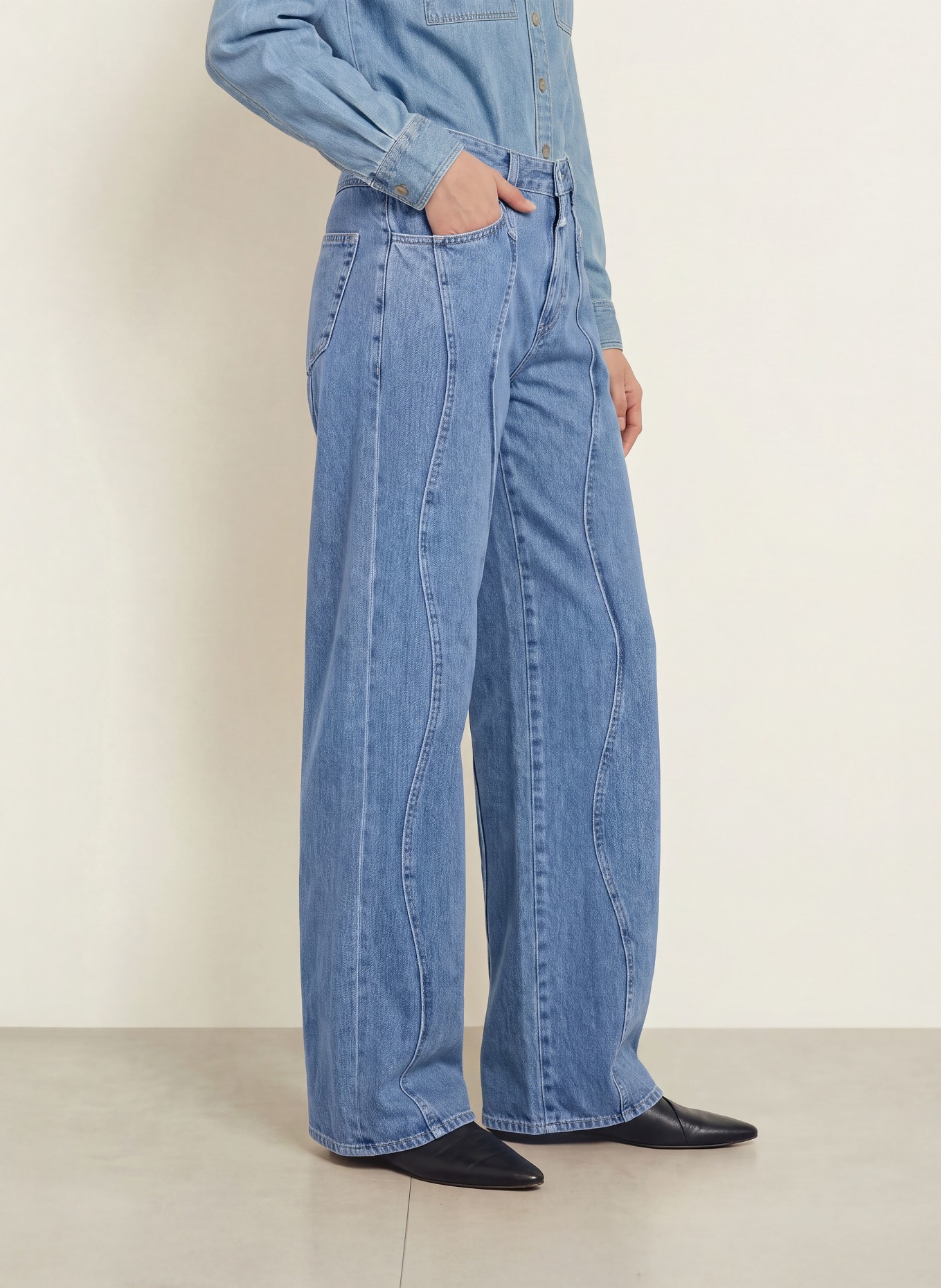 CLOSED Wide leg jeans TALI-X: MBL MID BLUE