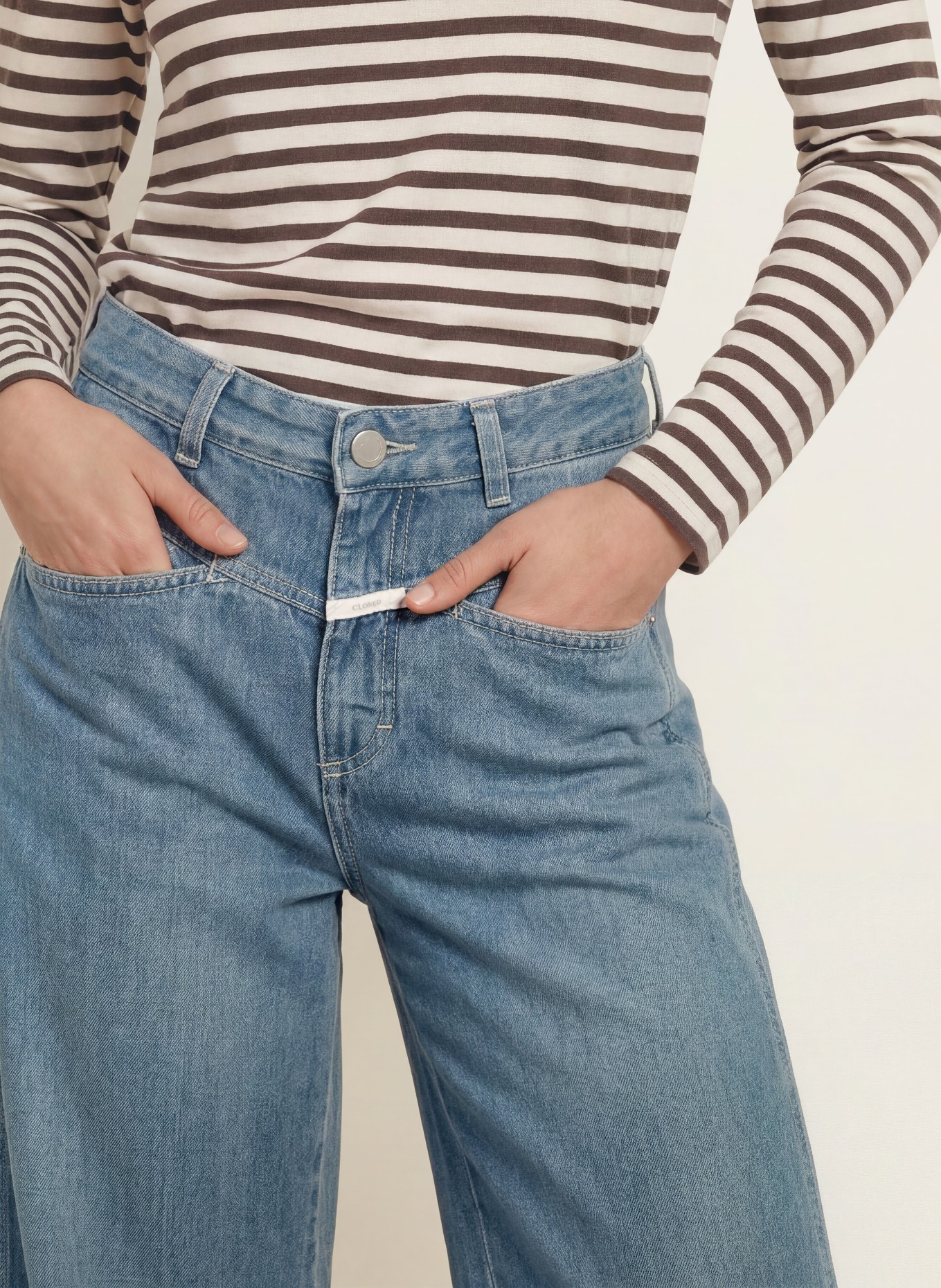 CLOSED TORI-X Barrel-leg jeans: MGY MID GREY