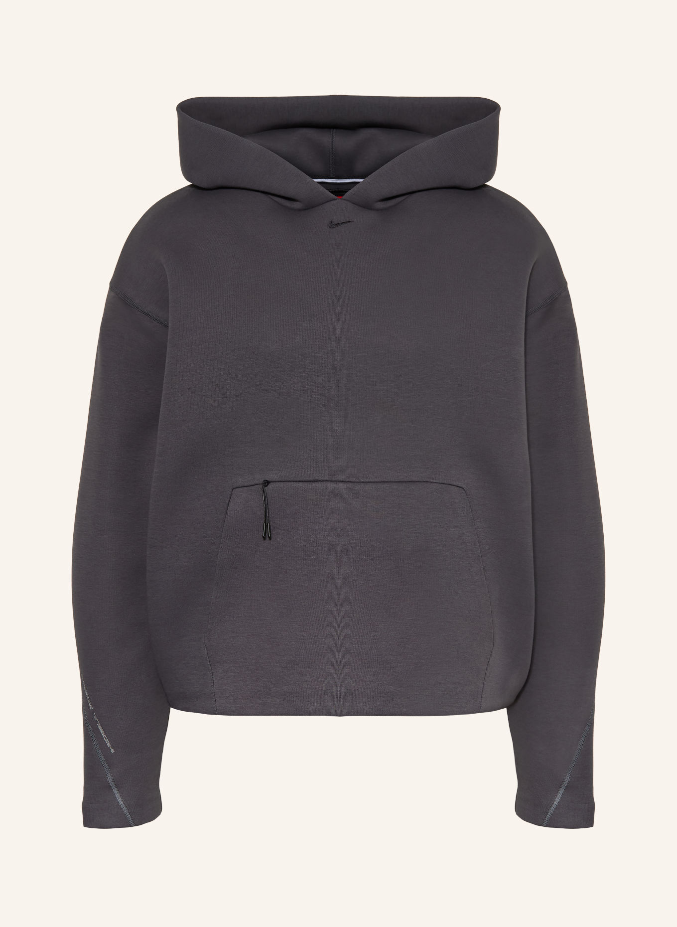 Nike Oversized mikina s kapucí SPORTSWEAR TECH: TMAVĚ ŠEDÁ