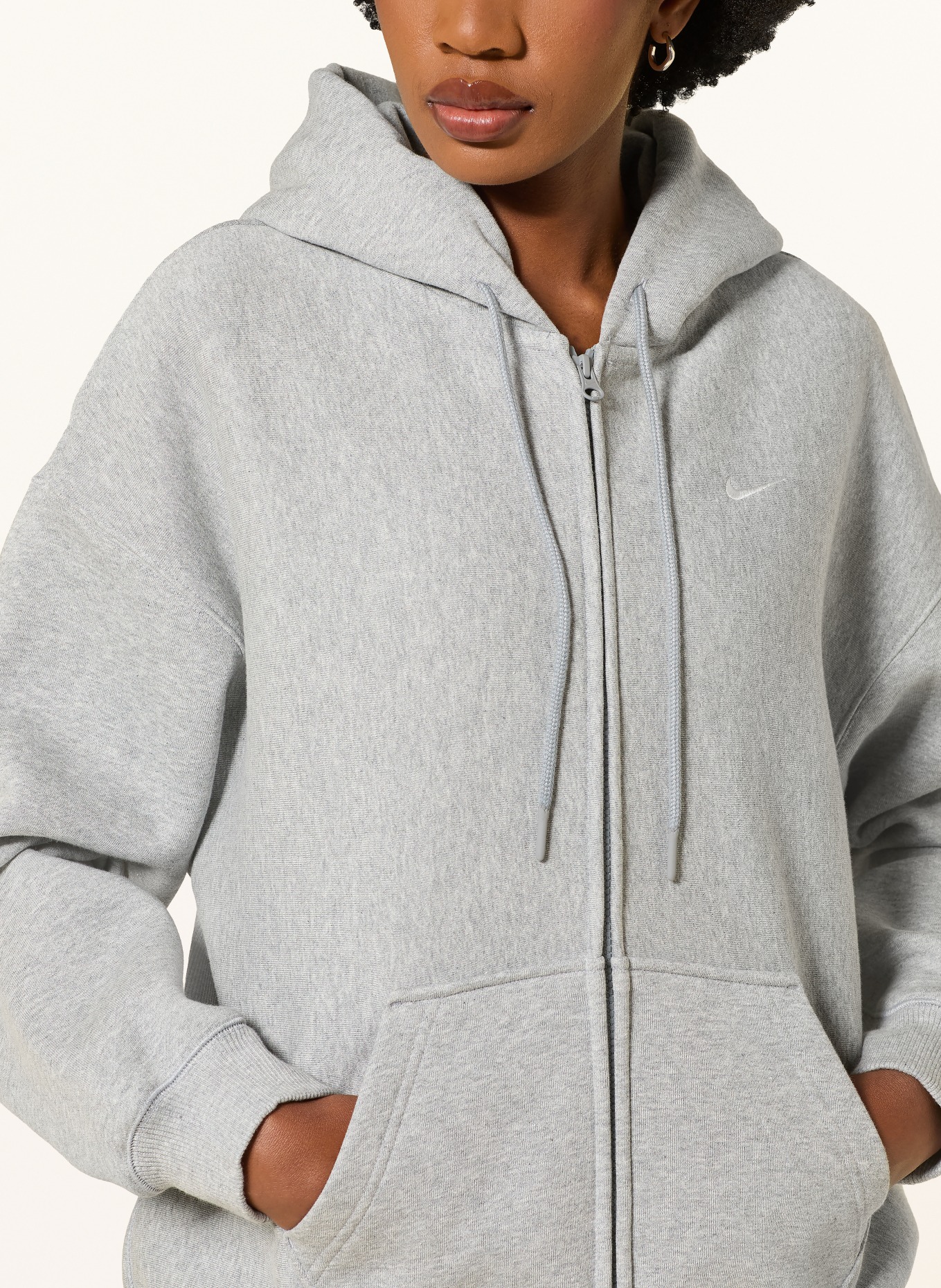 Nike Oversized sweatvest STUDIO: LICHTGRIJS