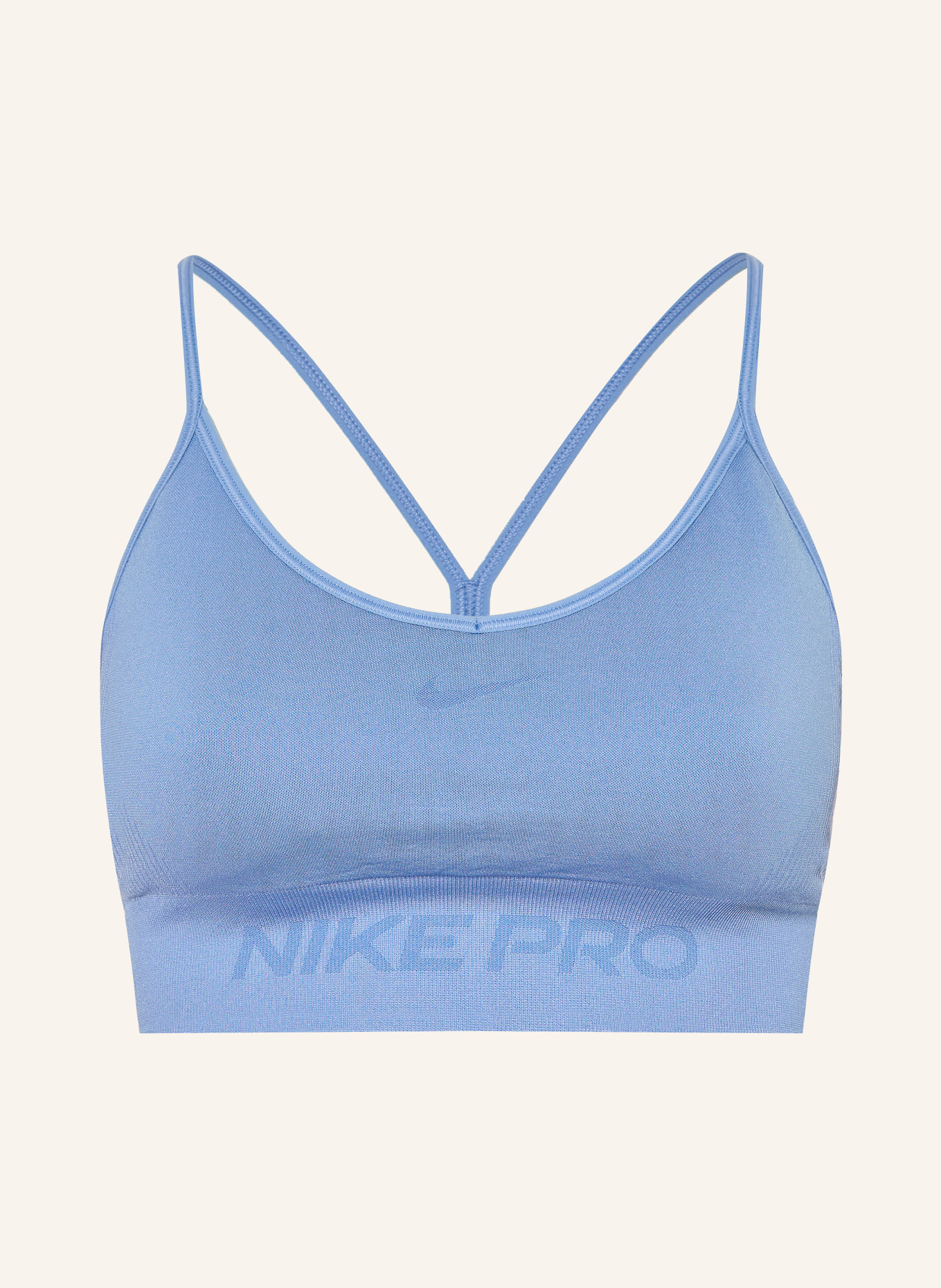 Nike Sport-bh PRO SEAMLESS: LICHTBLAUW