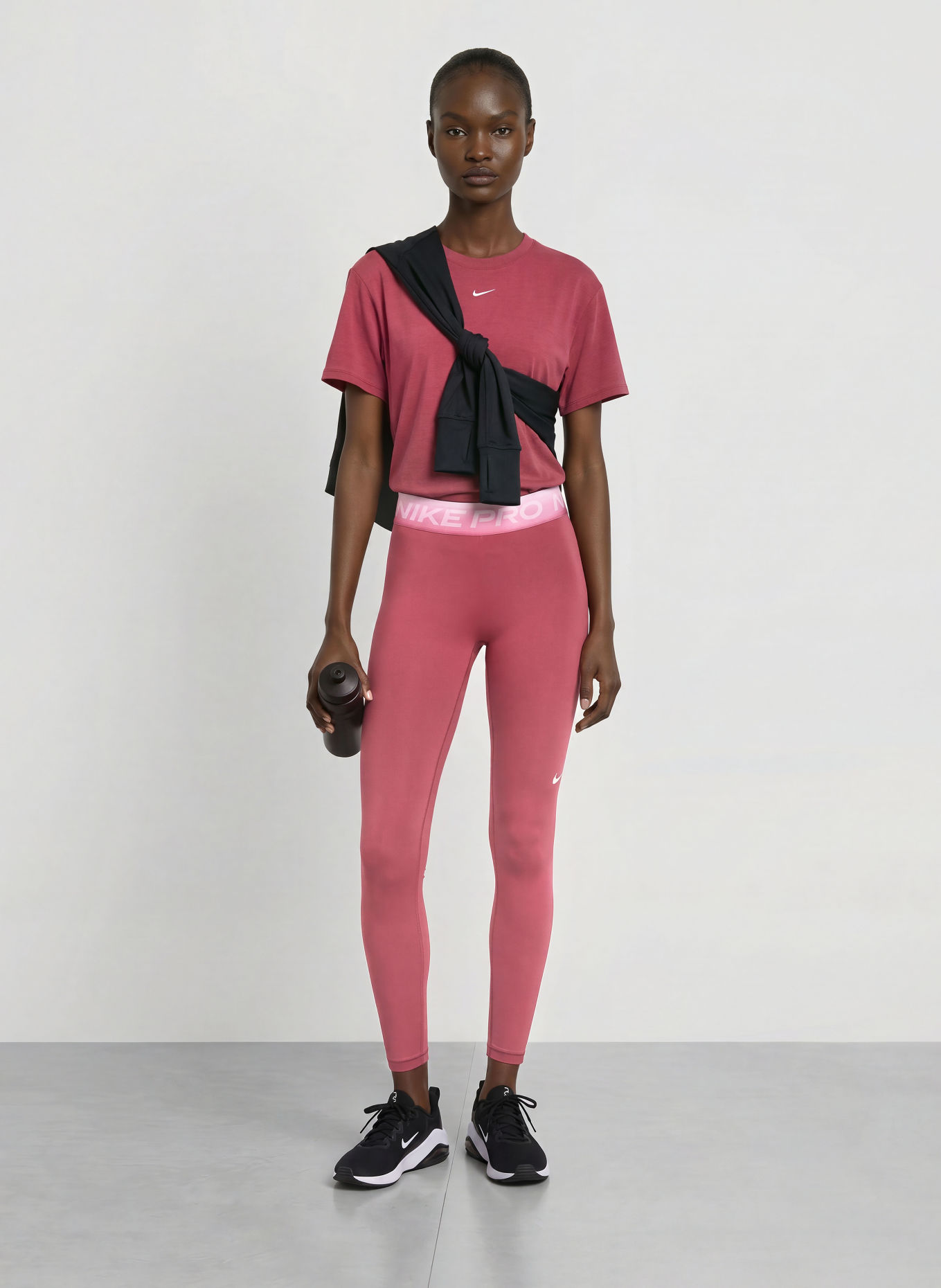 Nike Tights PRO: HELLROT / WEISS