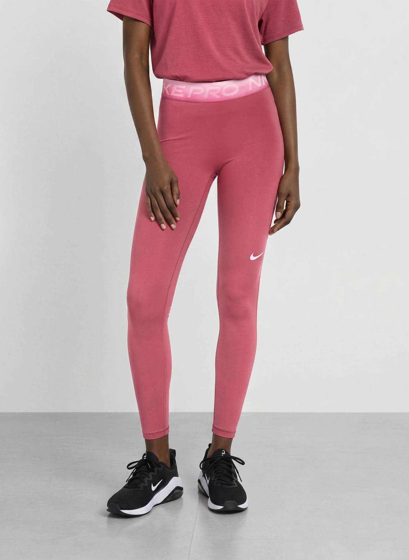 Nike Tights PRO: HELLROT / WEISS