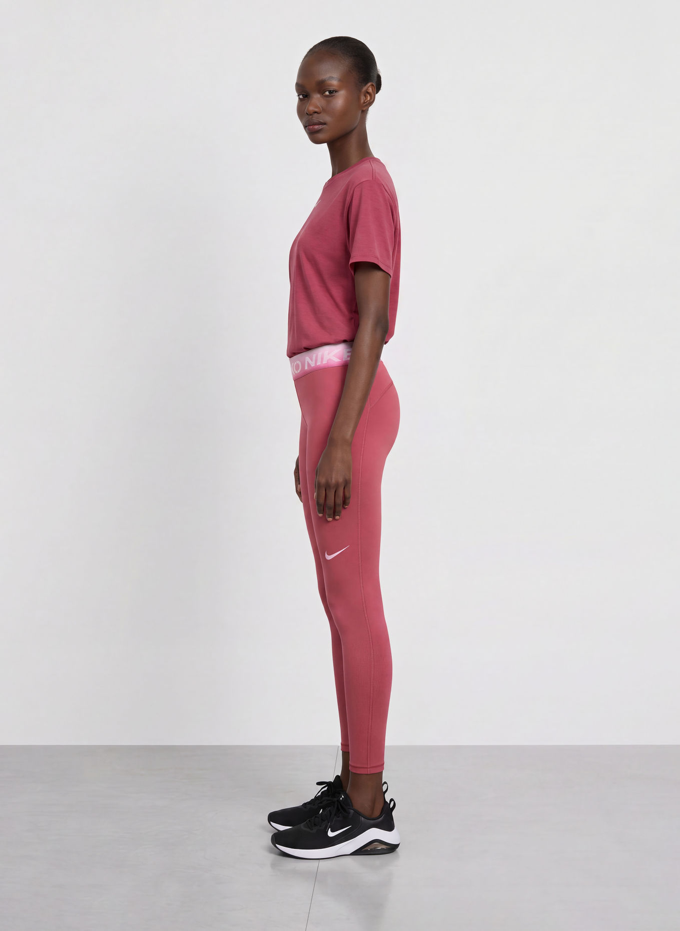 Nike Tights PRO: HELLROT / WEISS