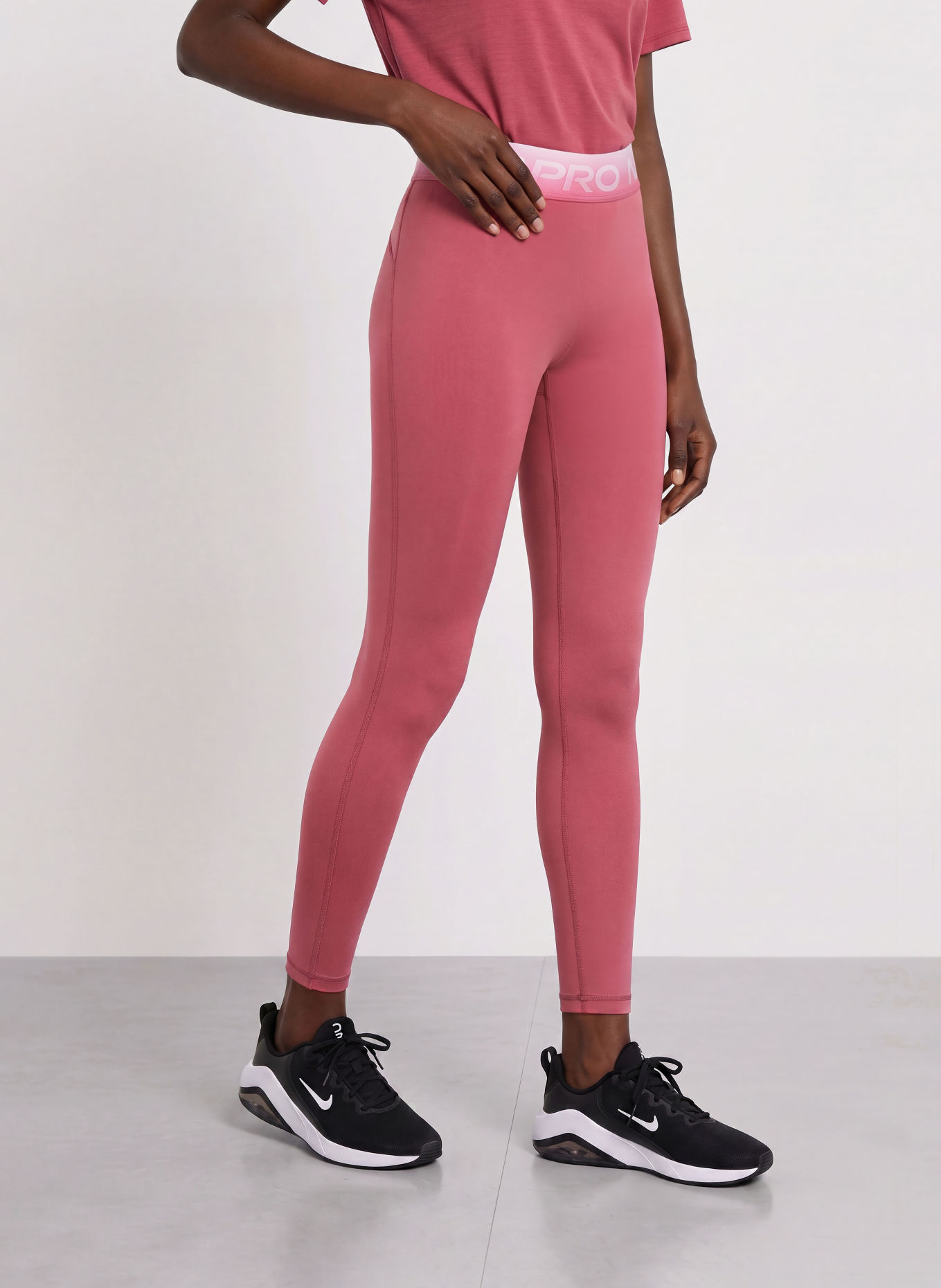 Nike Tights PRO: HELLROT / WEISS