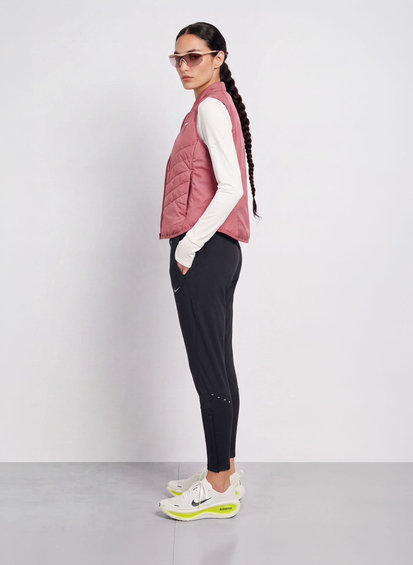 Nike Pantalon de course SWIFT: NOIR