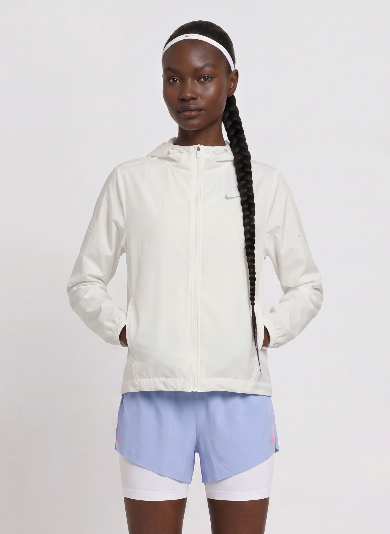 Nike Veste de course SWIFT: BLANC