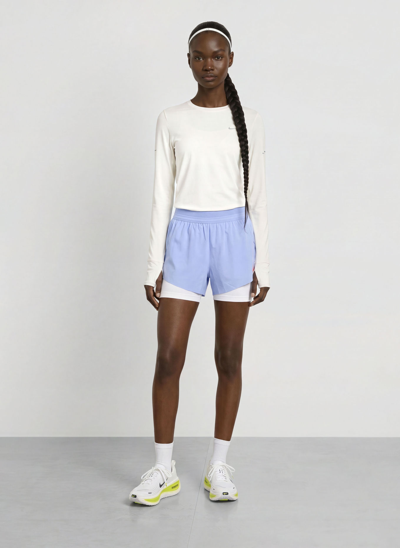 Nike Short de course 2-en-1 AEROSWIFT: BLEU CLAIR