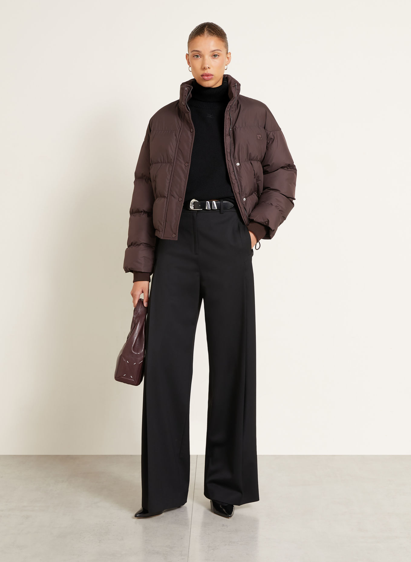 Courrèges Merino wool Turtleneck sweater: BLACK