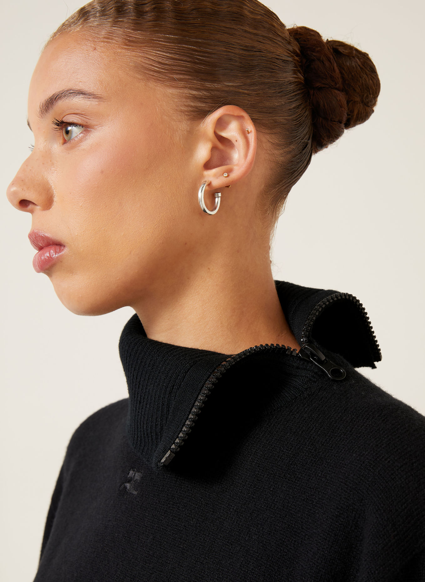 Courrèges Merino wool Turtleneck sweater: BLACK
