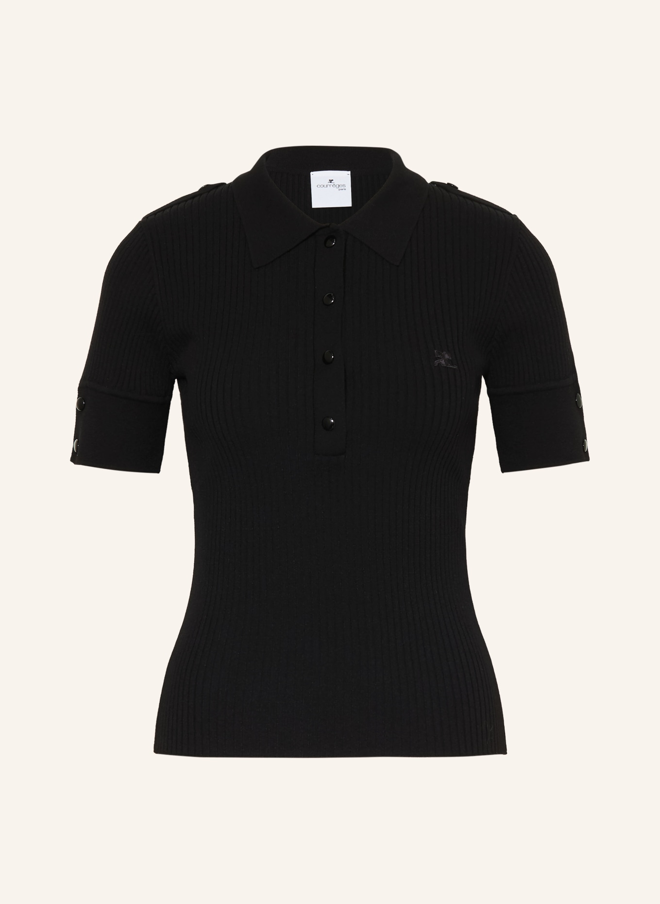 Courrèges Knit polo shirt: BLACK
