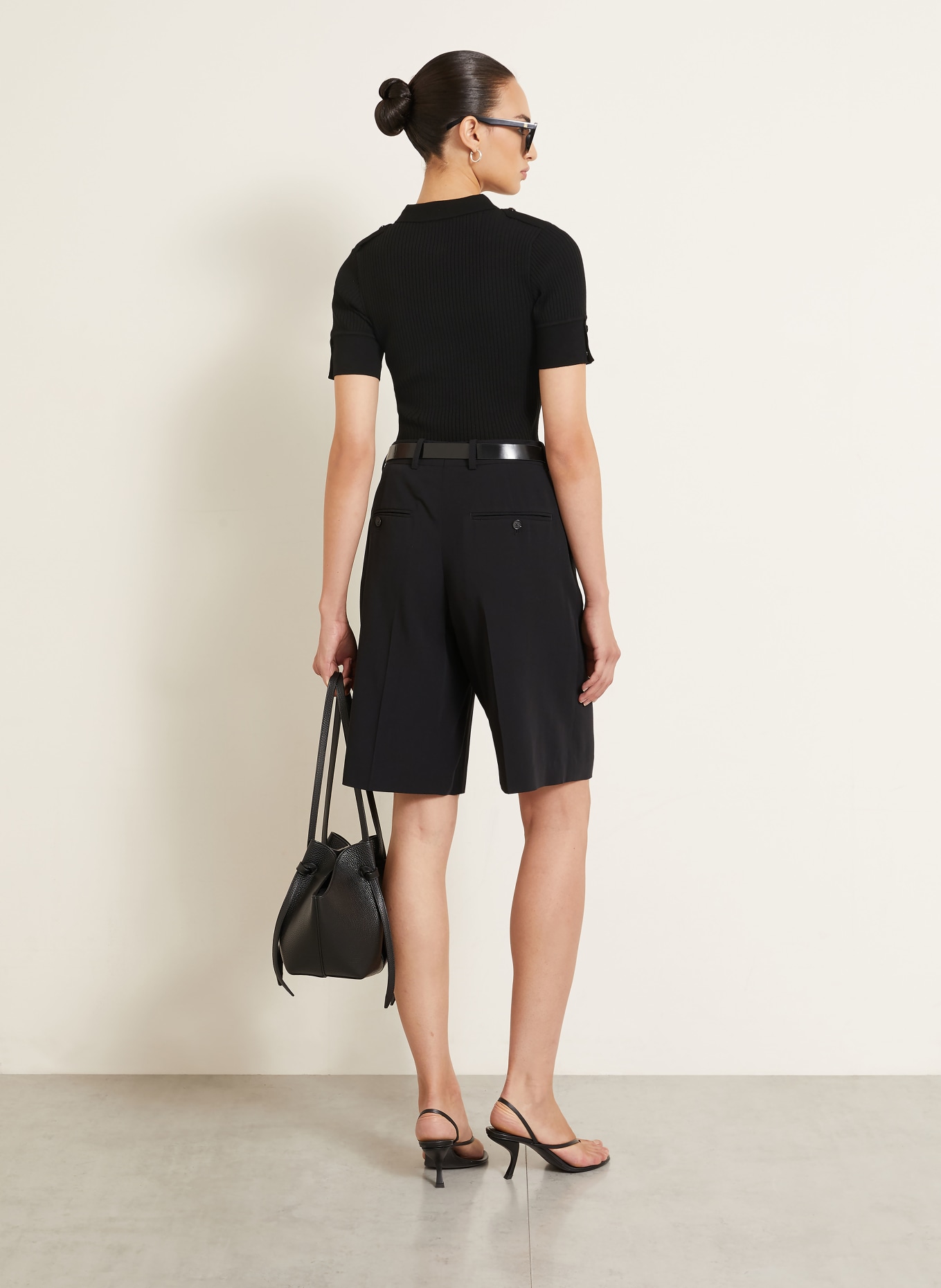 Courrèges Knit polo shirt: BLACK