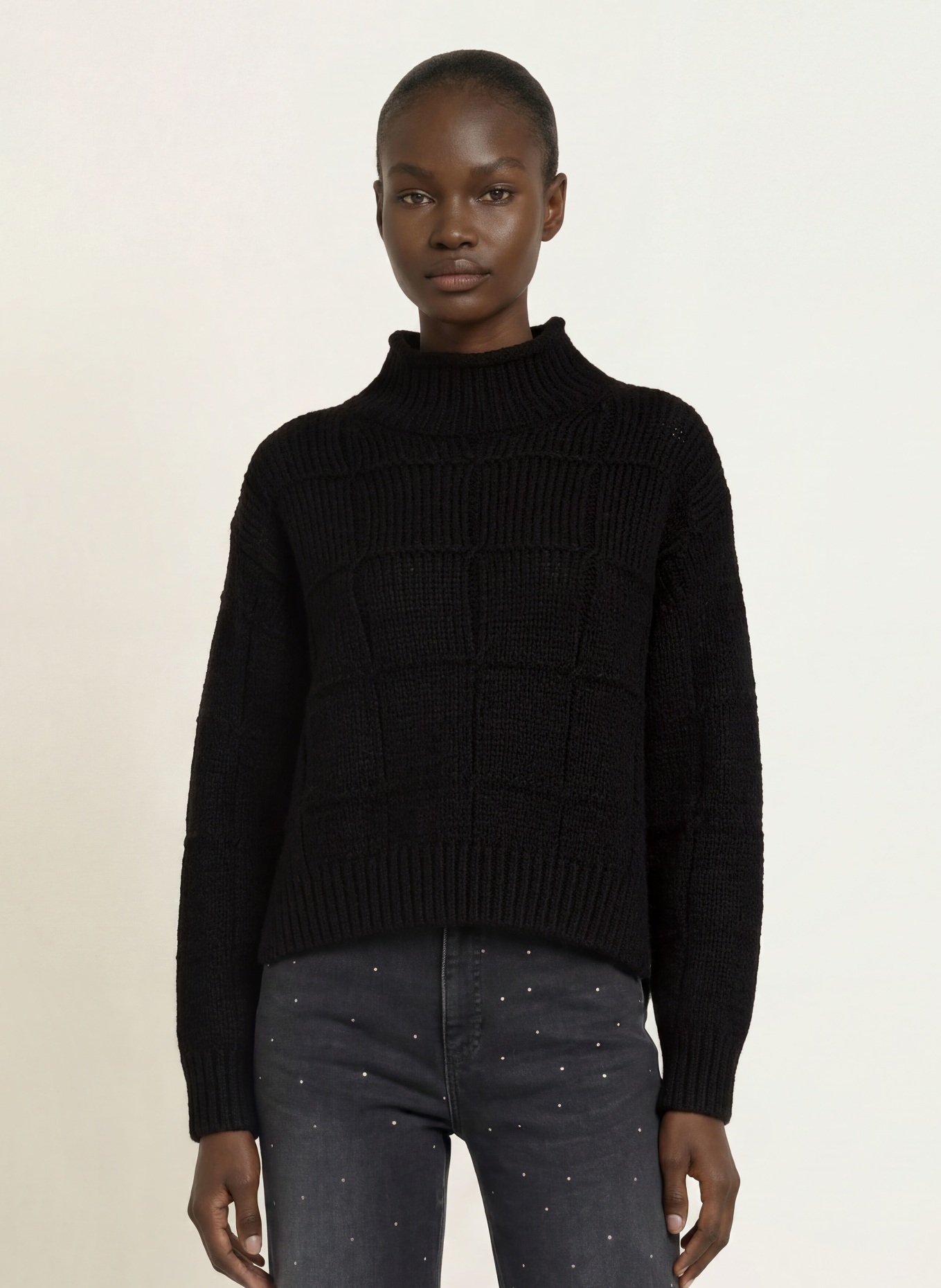 MARC CAIN Sweter z alpaki: 900 black new