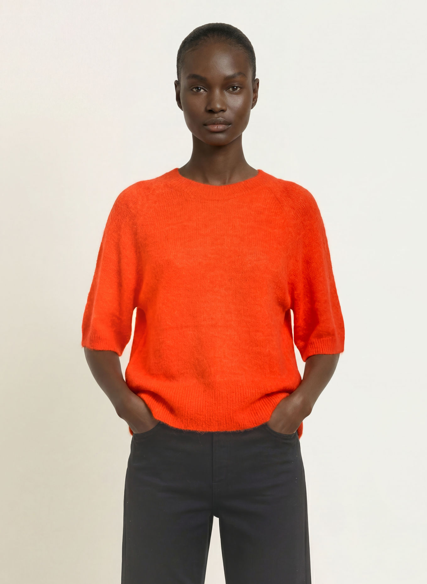 MARC CAIN Strickshirt mit Alpaka: 278 campari