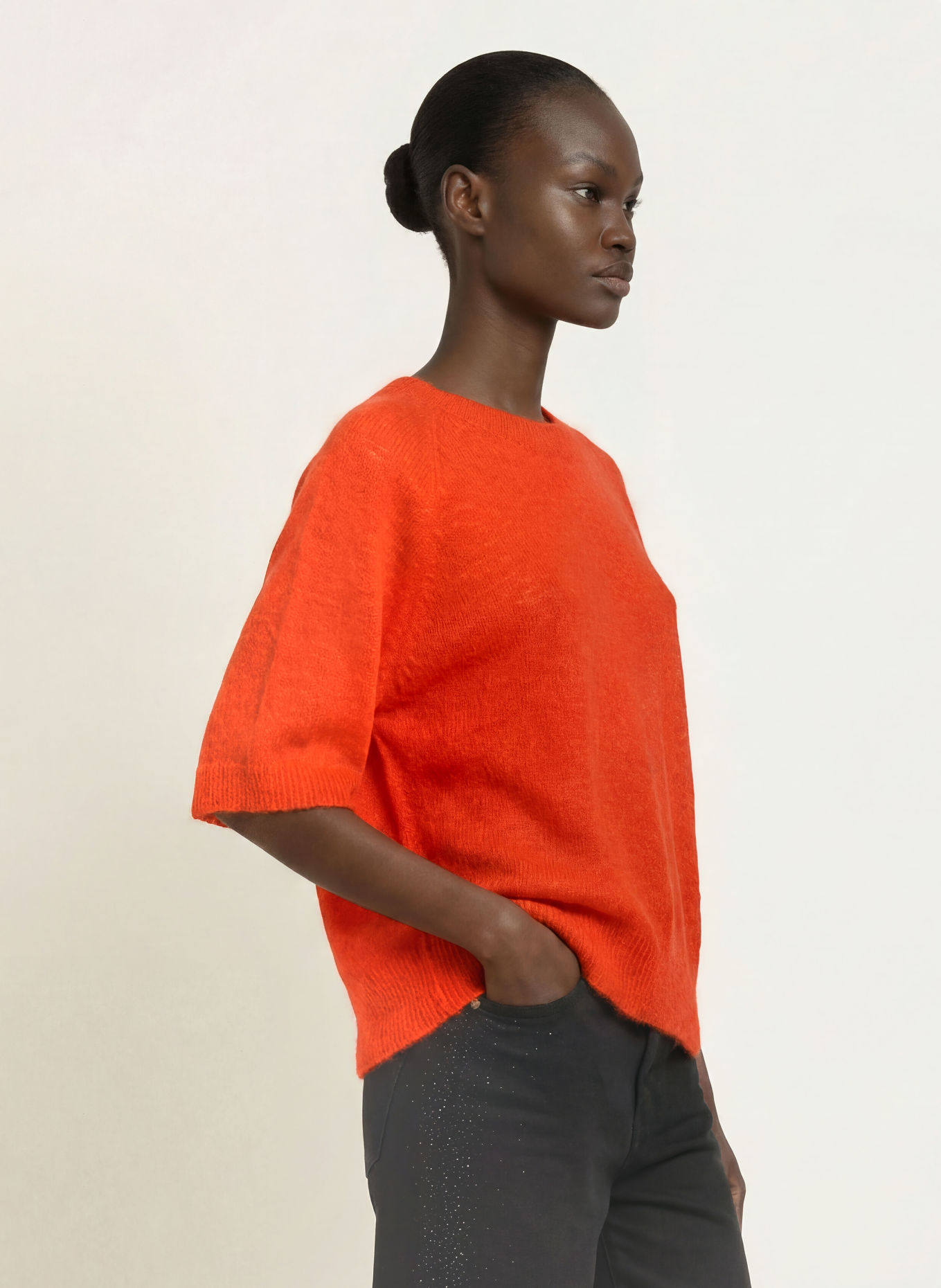 MARC CAIN Strickshirt mit Alpaka: 278 campari