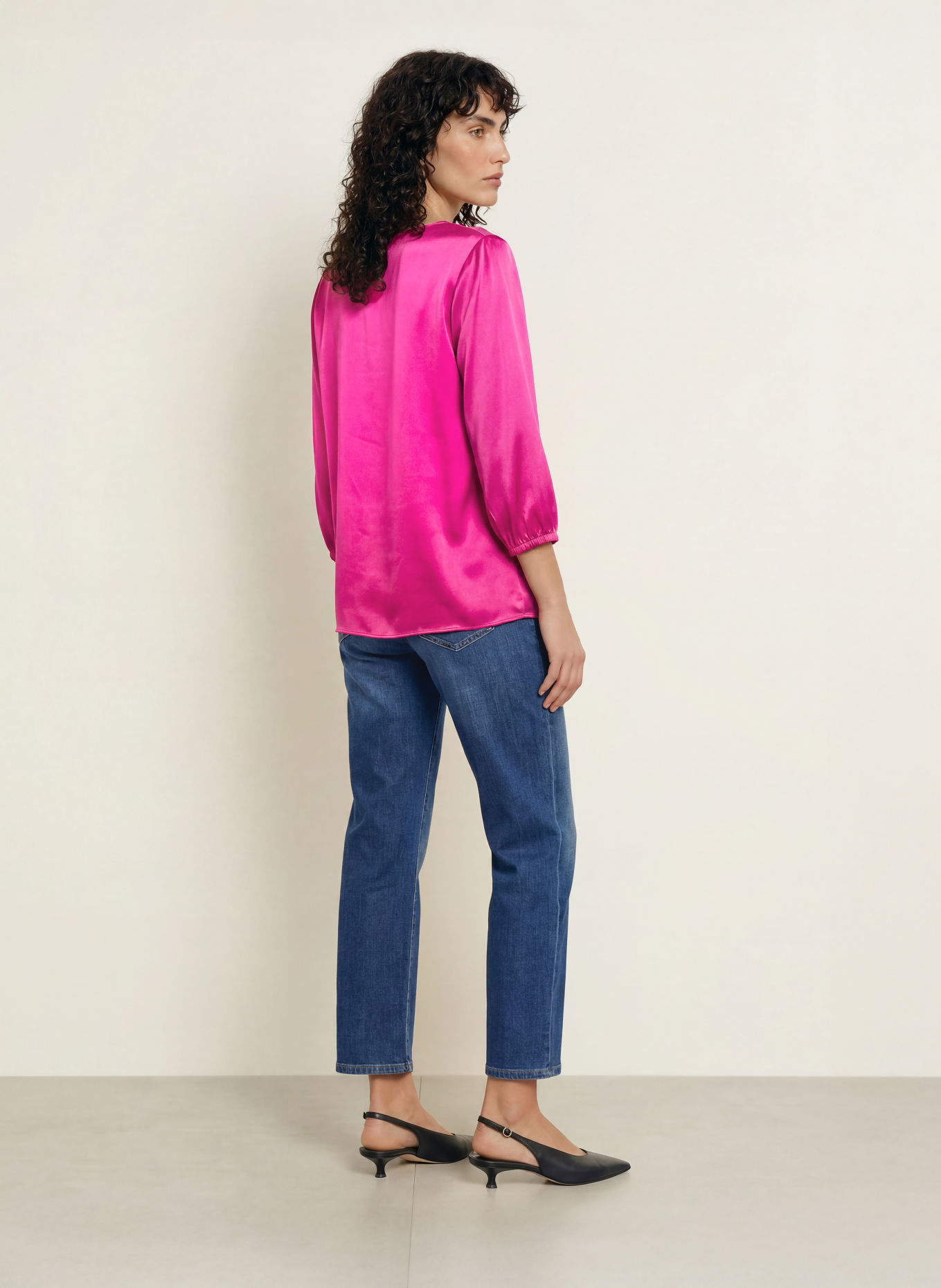 MARC CAIN Blusenshirt aus Seide mit 3/4-Arm: 264 very berry