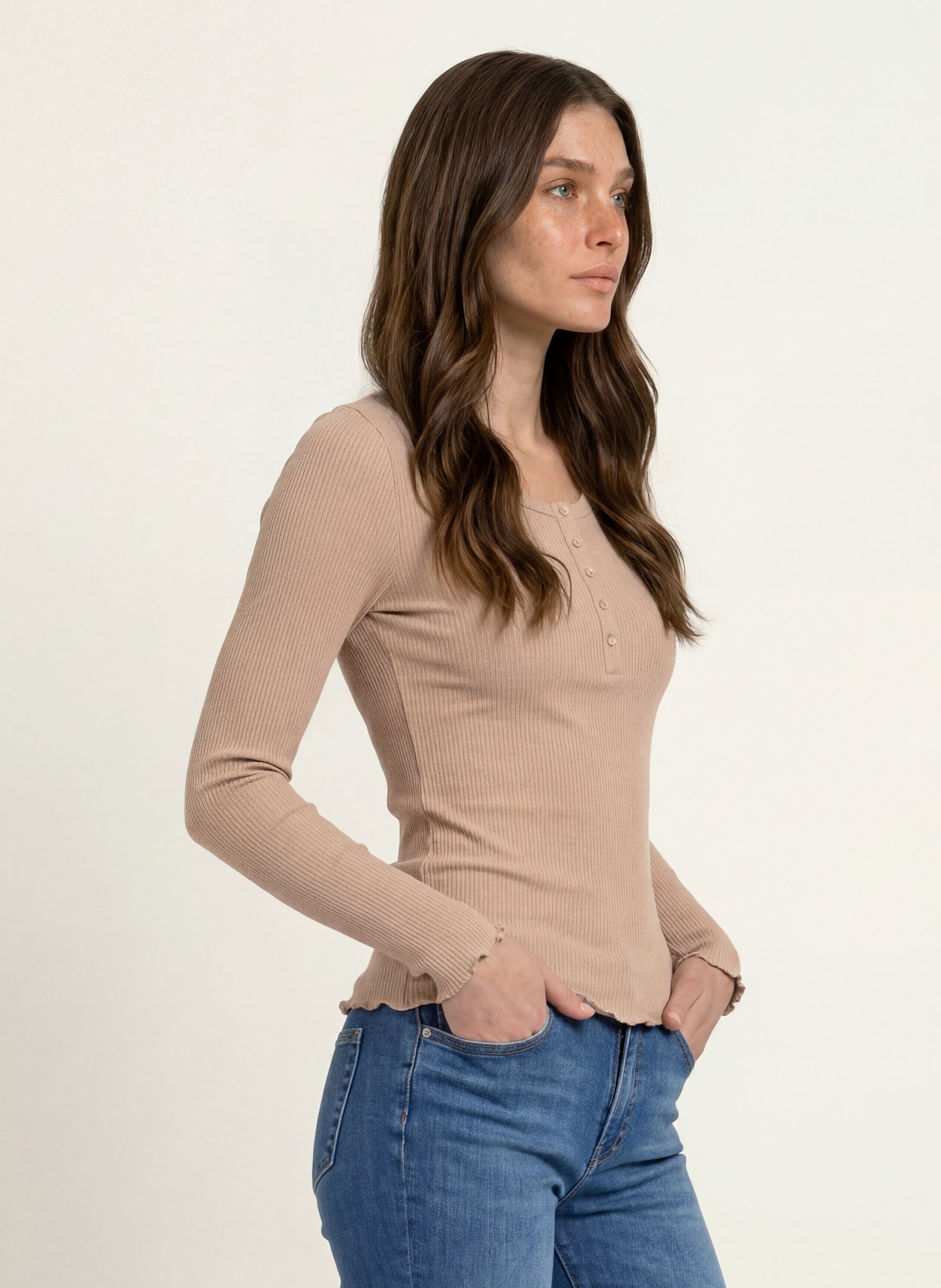 rosemunde Longsleeve: CAMEL