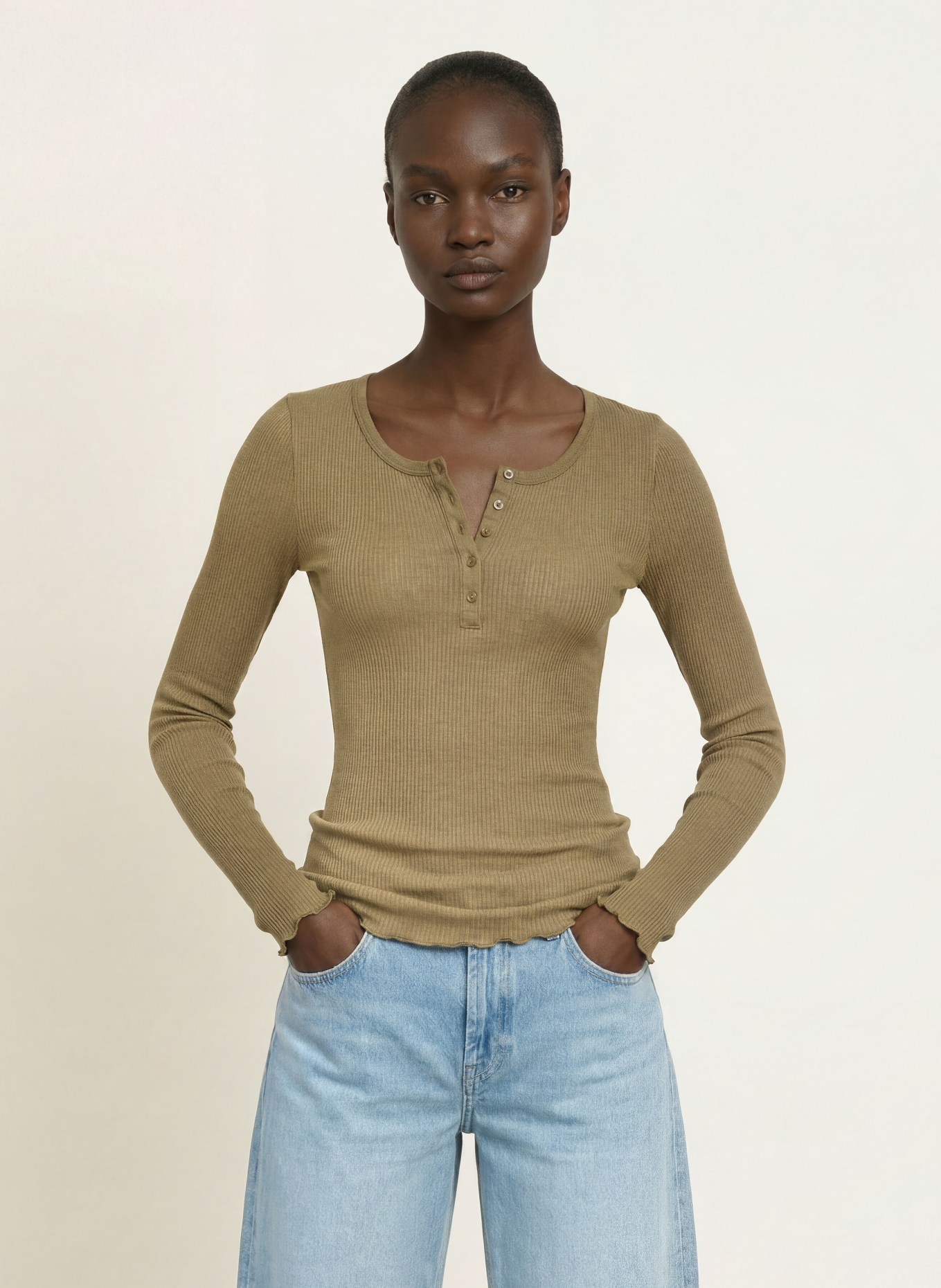 rosemunde Longsleeve: OLIV