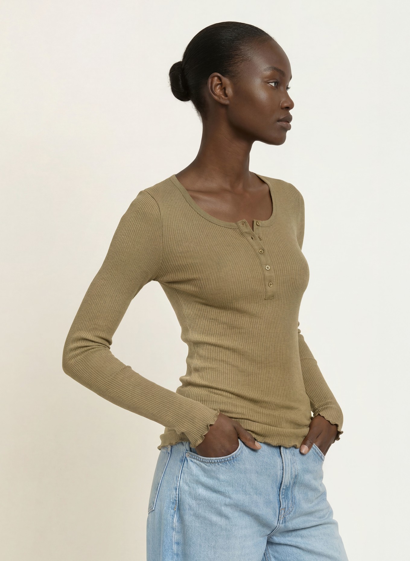 rosemunde Longsleeve: OLIV