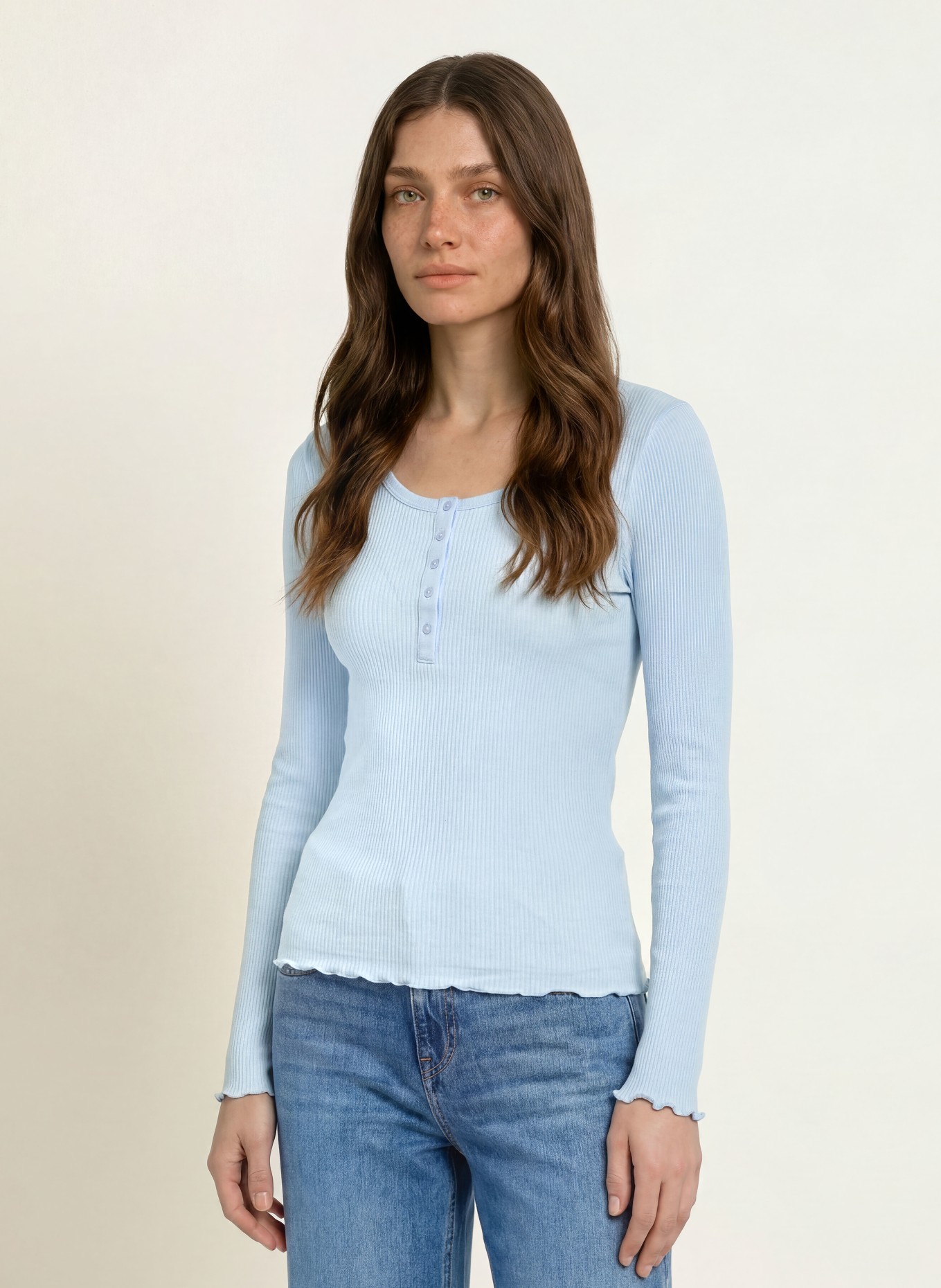 rosemunde Longsleeve: HELLBLAU