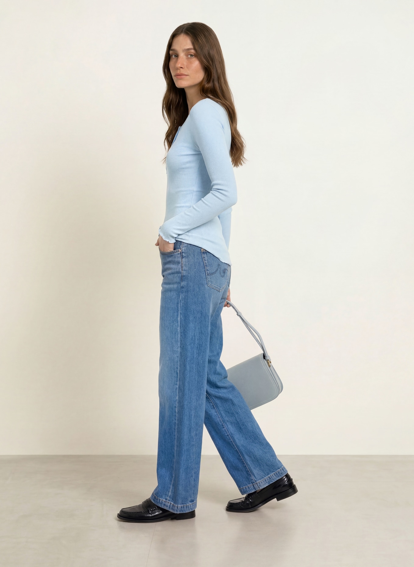 rosemunde Longsleeve: HELLBLAU