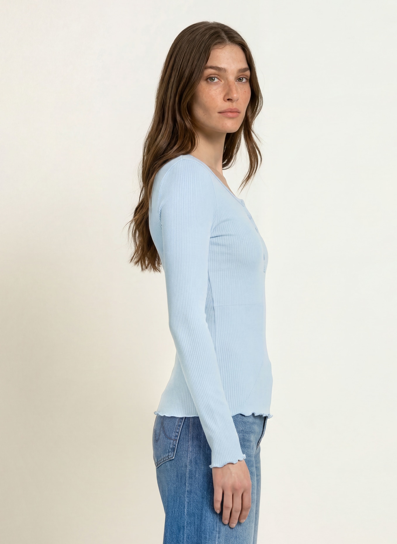 rosemunde Longsleeve: HELLBLAU