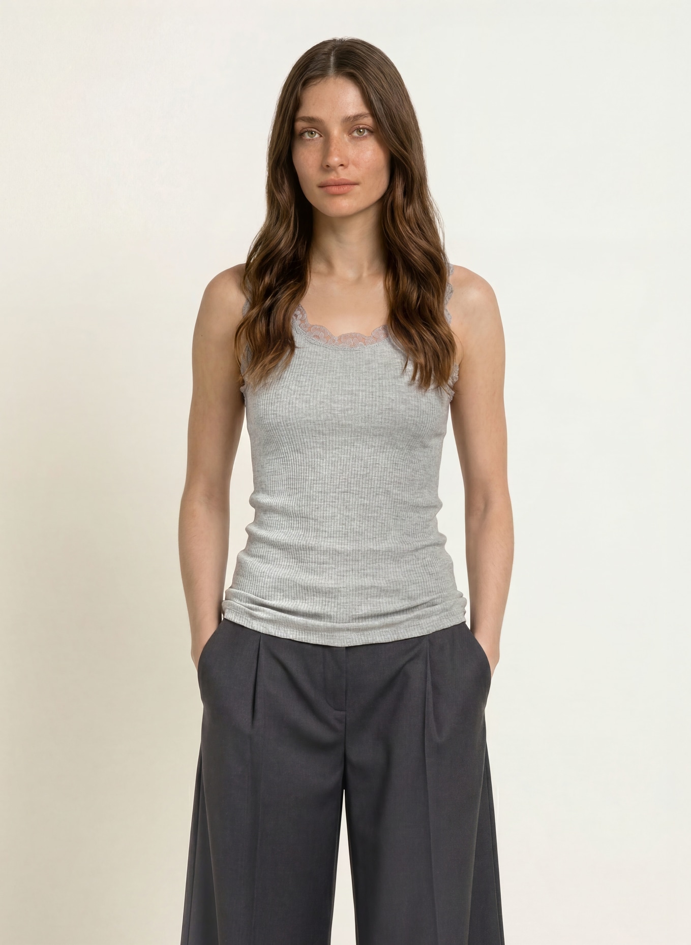 rosemunde Top RMWBALTA mit Spitze: GRAU