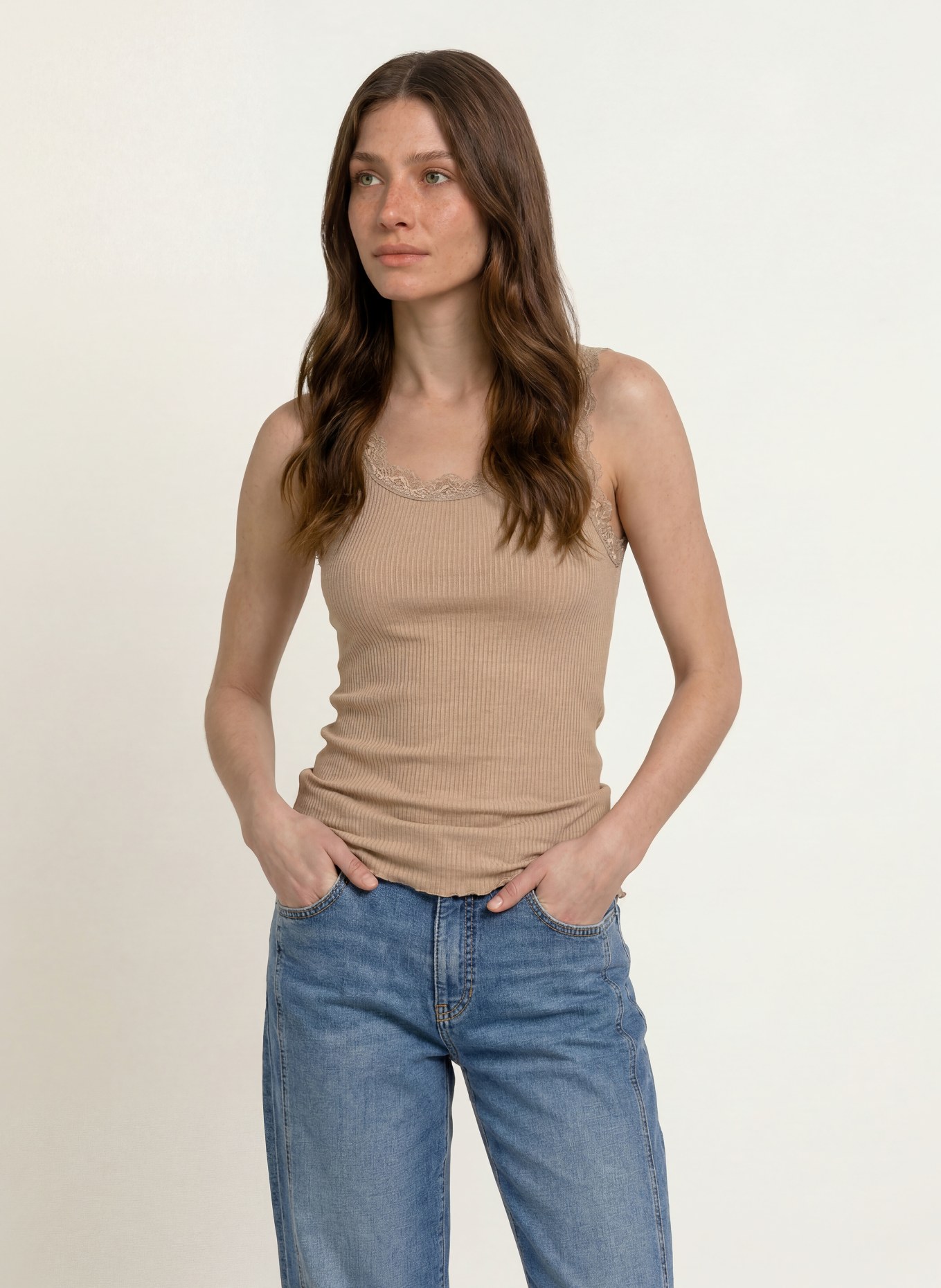 rosemunde Top RMWBALTA mit Spitze: CAMEL