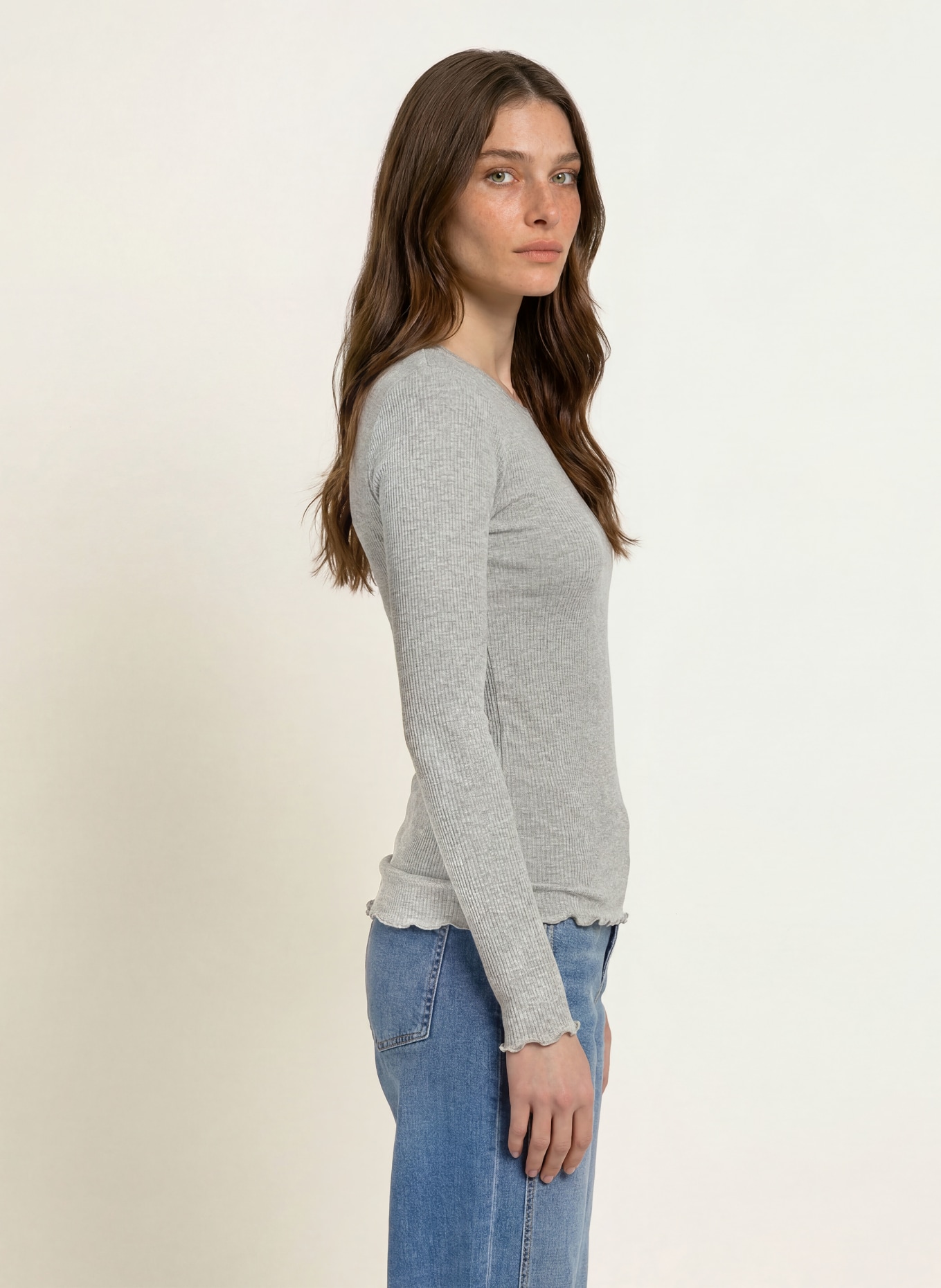 rosemunde Longsleeve: HELLGRAU