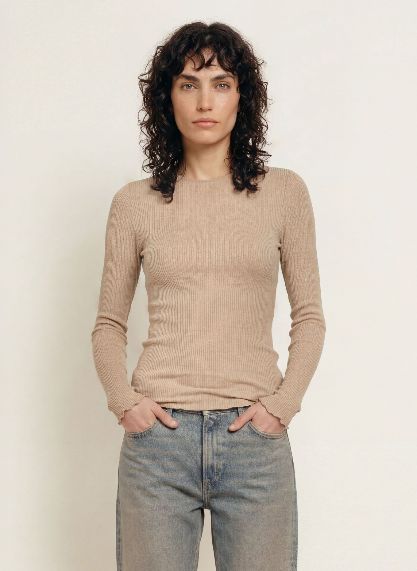 rosemunde Longsleeve: CAMEL
