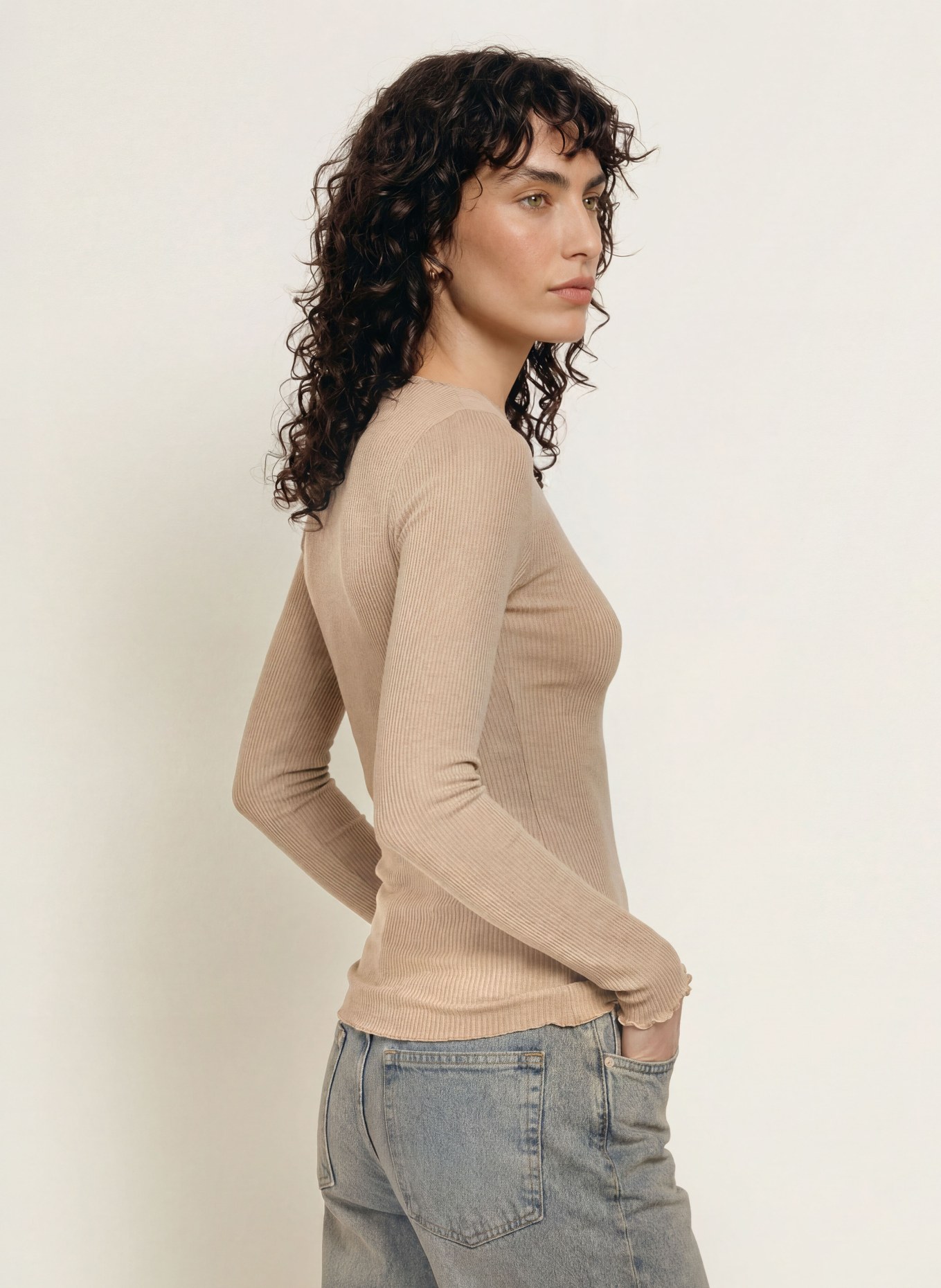 rosemunde Longsleeve: CAMEL