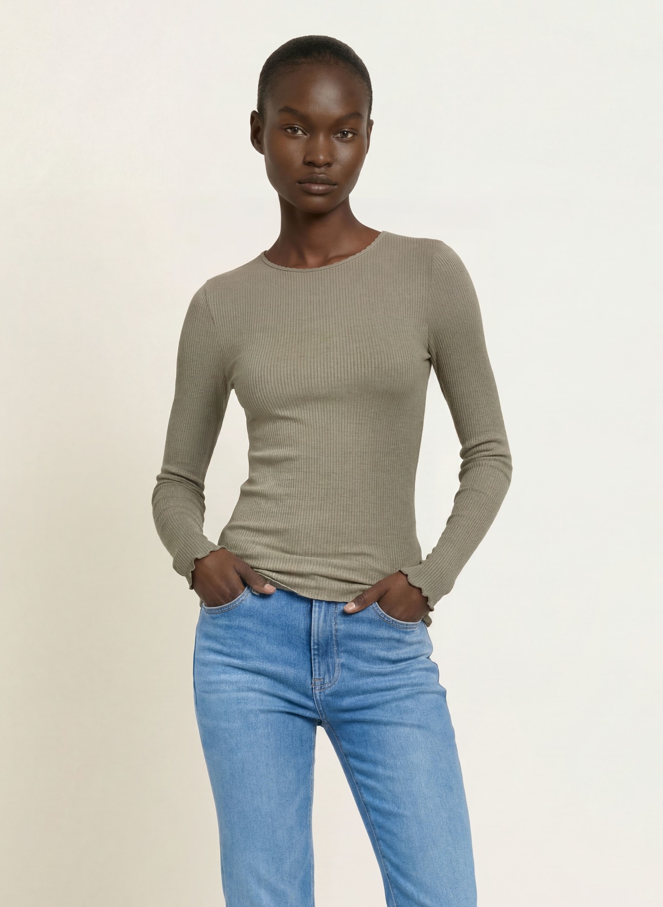 rosemunde Longsleeve: OLIV