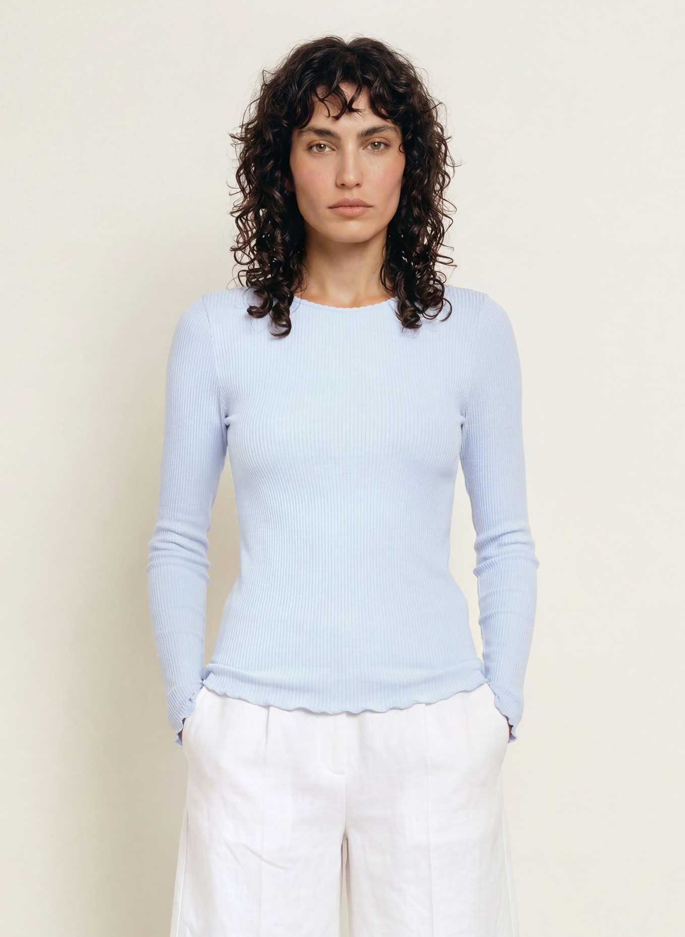 rosemunde Longsleeve: HELLBLAU