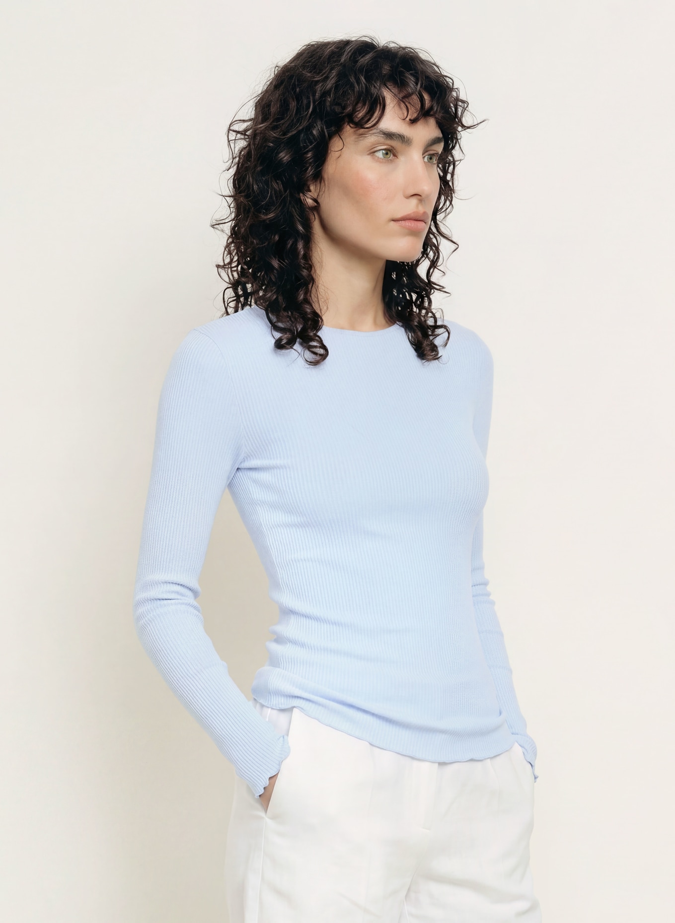 rosemunde Longsleeve: HELLBLAU